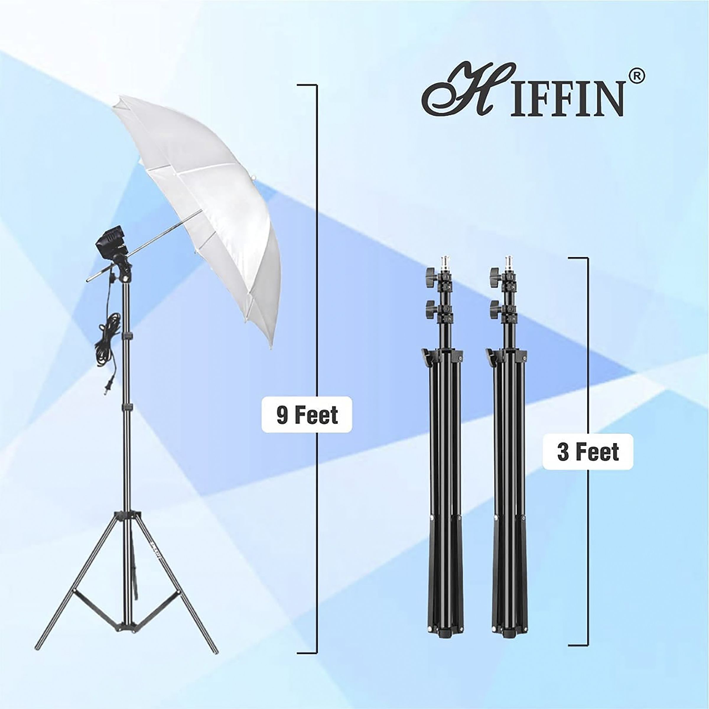 HIFFIN E27 Studio Single Holder Umbrella Lighting Kit (Supports Up to 6000 g)_4