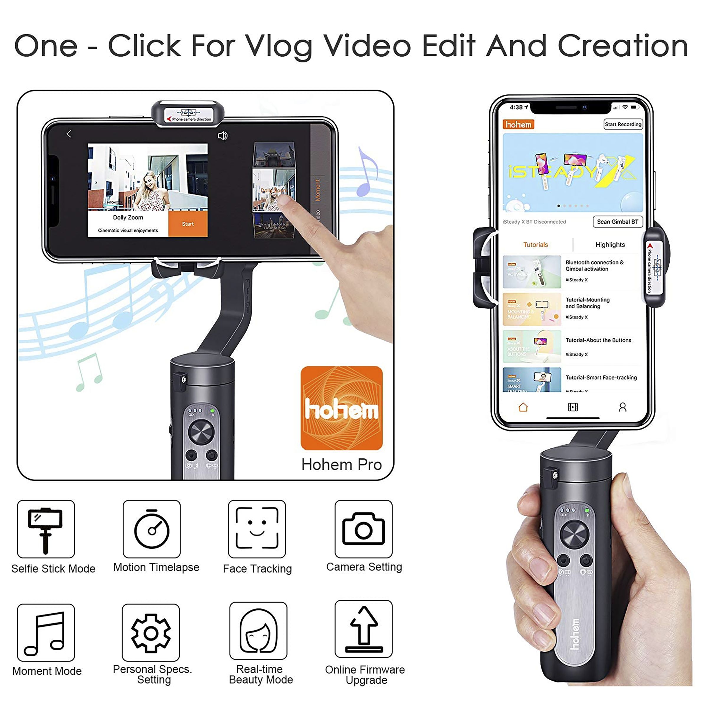 Hohem iSteady X 3-Axis Gimbal for Mobile (iSteady 3.0 Stabilization, Black) Hohem iSteady X 3-Axis Gimbal for Mobile (iSteady 3.0 Stabilization, Black)_13