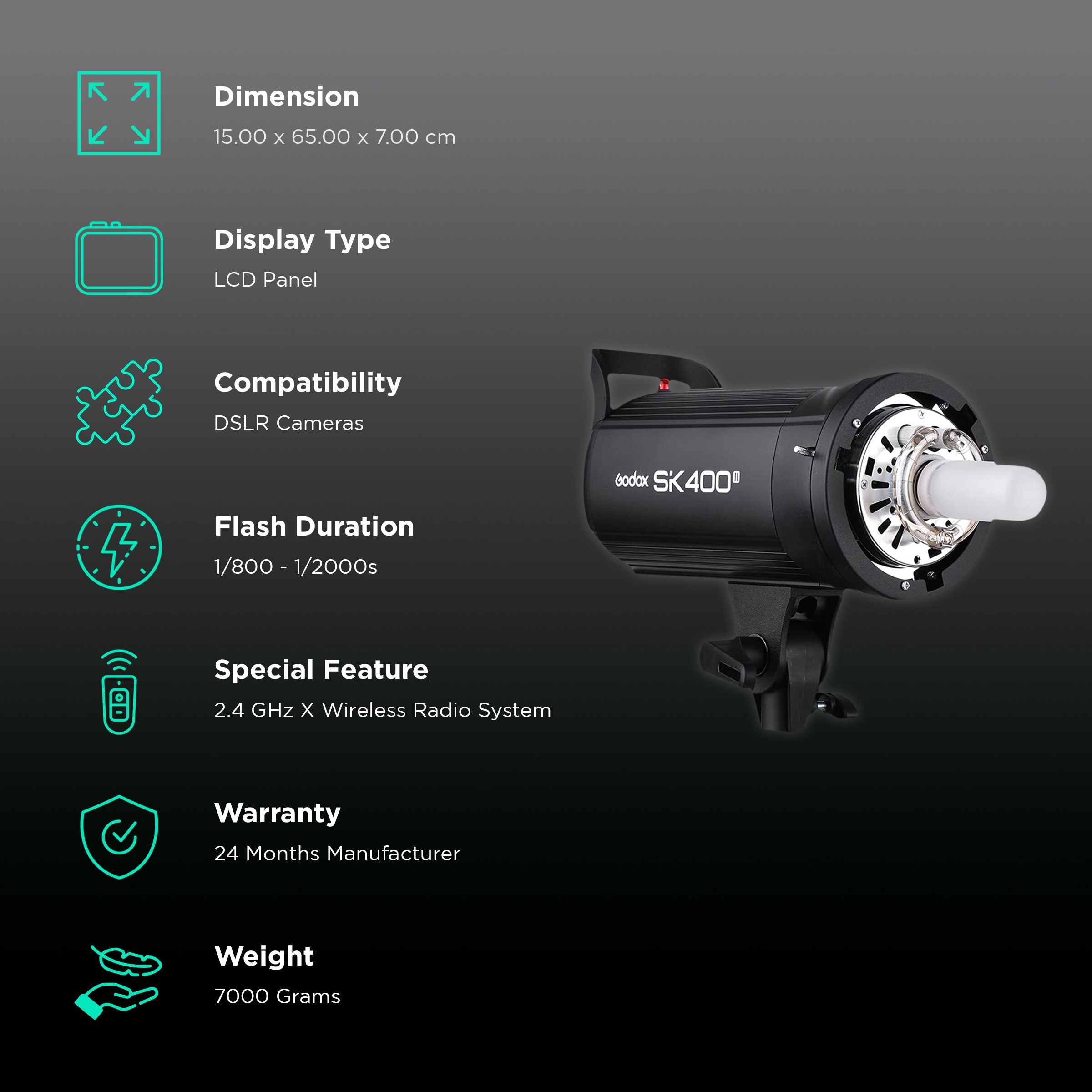 Godox SK400II Kit Flash Light (2.4G Wireless X System) Godox SK400II Kit Flash Light (2.4G Wireless X System)_2