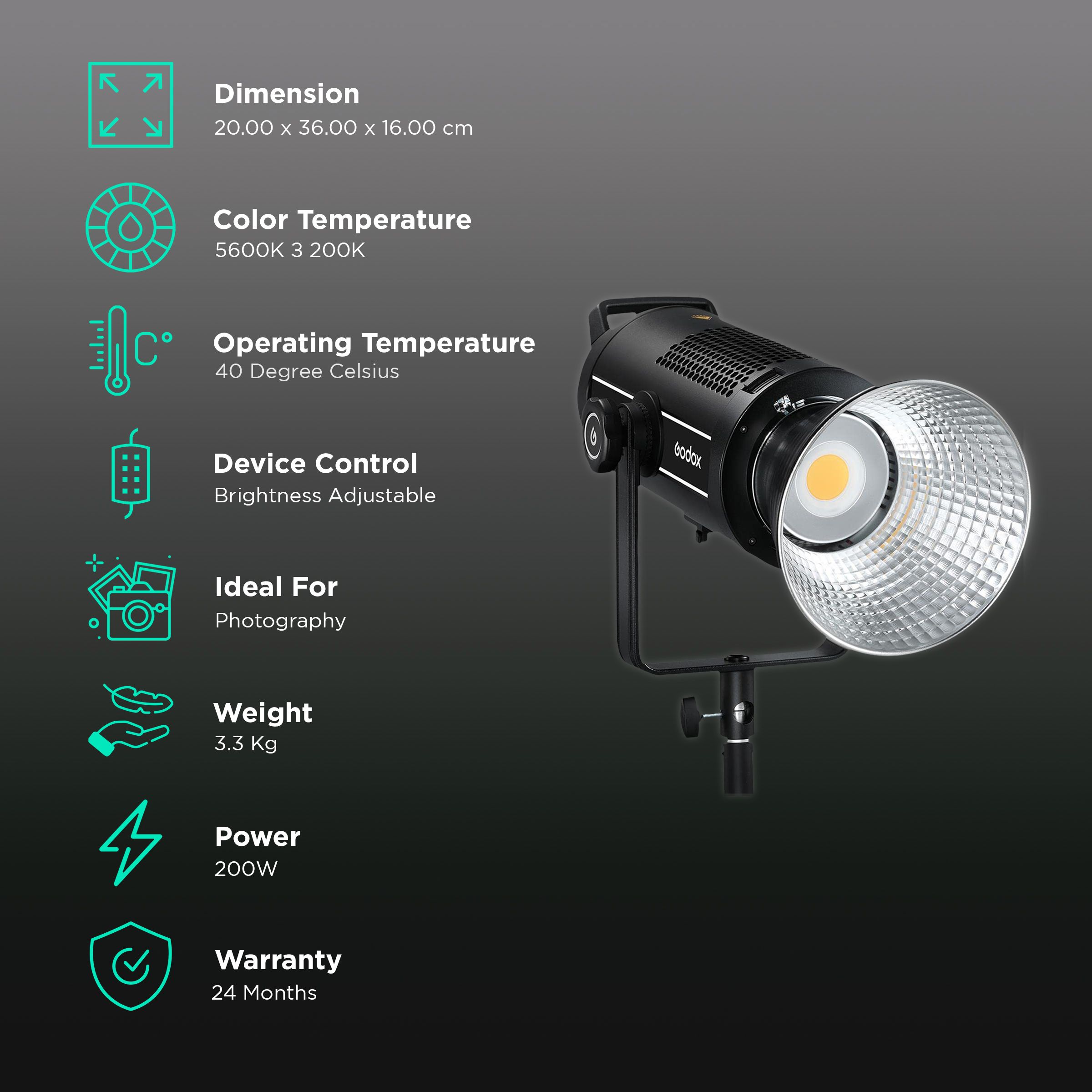 Godox SL200II LED Video Light for Photography (8 FX Special Effects) Godox SL200II LED Video Light for Photography (8 FX Special Effects)_3
