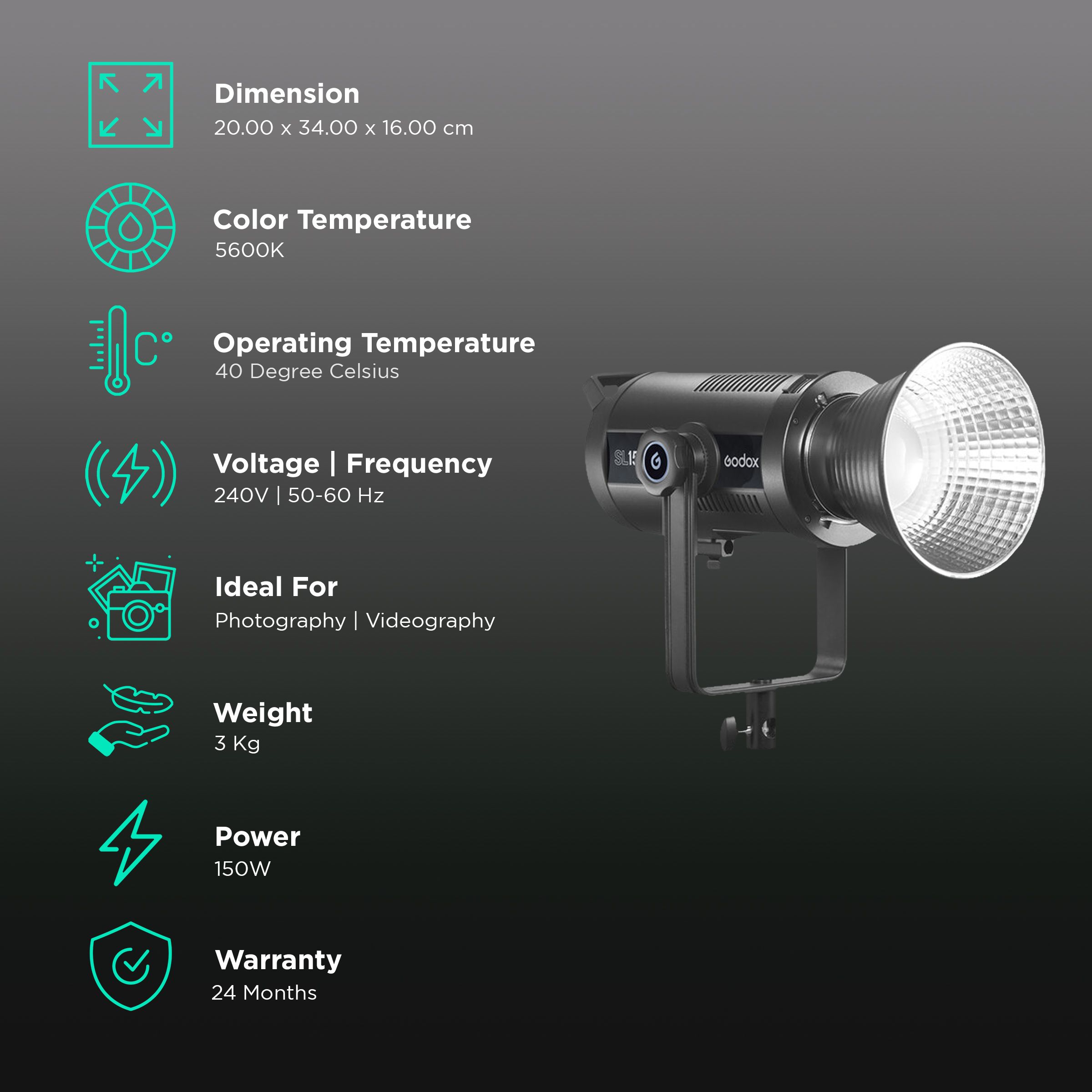 Godox SL150II LED Video Light with Lamp Cover for Photography & Videography (9 Special Effects) Godox SL150II LED Video Light with Lamp Cover for Photography & Videography (9 Special Effects)_3