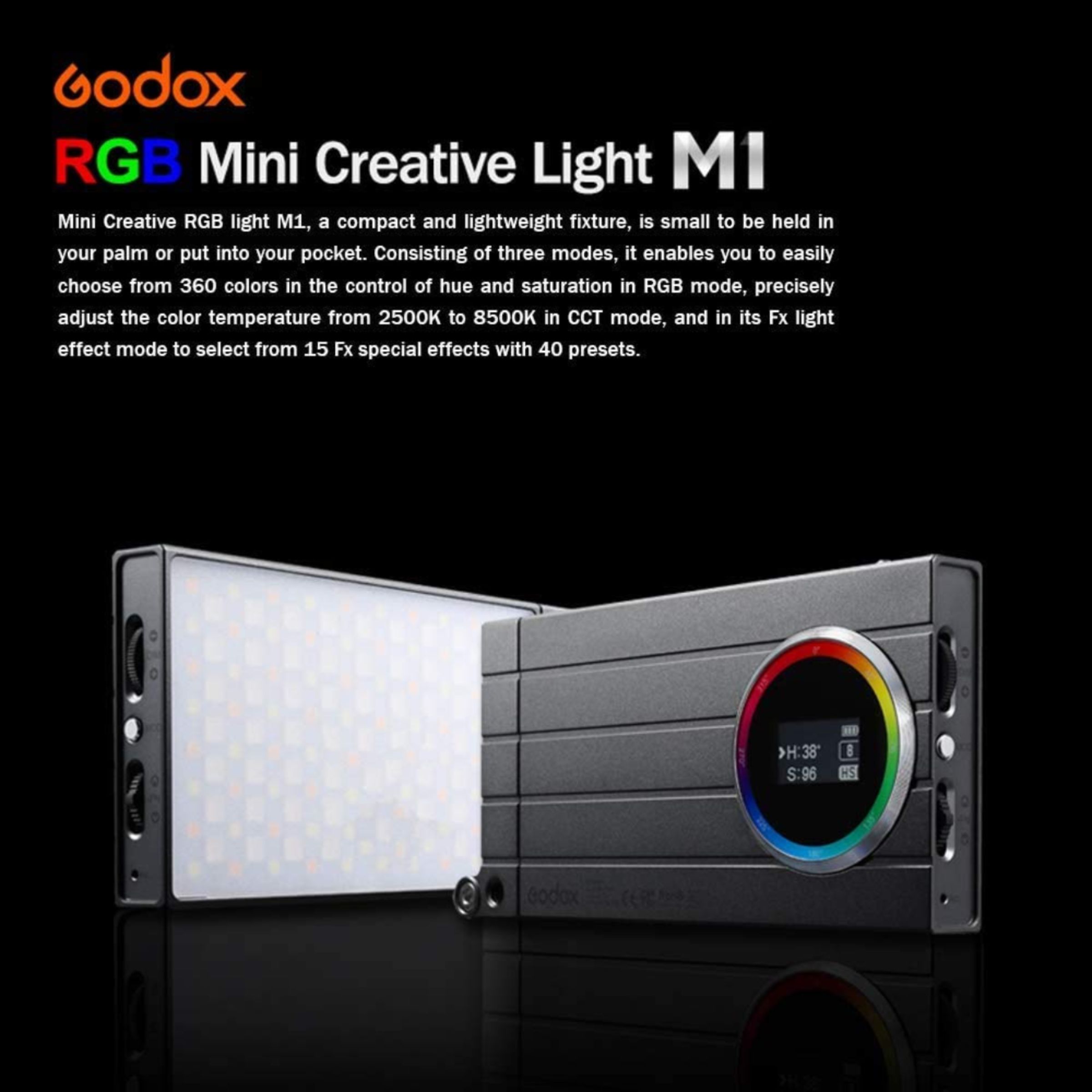 Godox M1 LED Video Light with Carry Pouch for Photography (15 Special Effects) Godox M1 LED Video Light with Carry Pouch for Photography (15 Special Effects)_9
