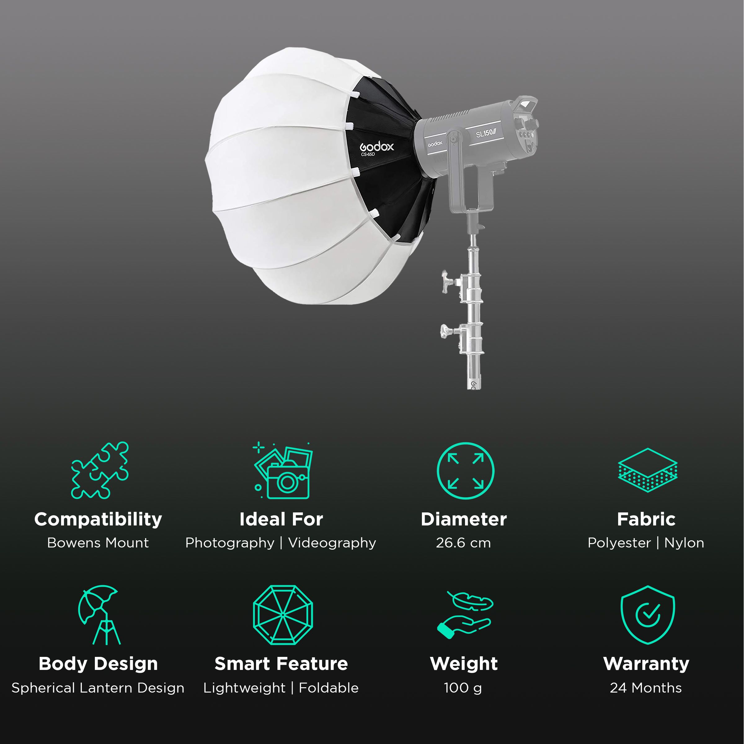 Godox CS-65D Softbox with Carry Case for Photography & Videography (Umbrella Design) Godox CS-65D Softbox with Carry Case for Photography & Videography (Umbrella Design)_2