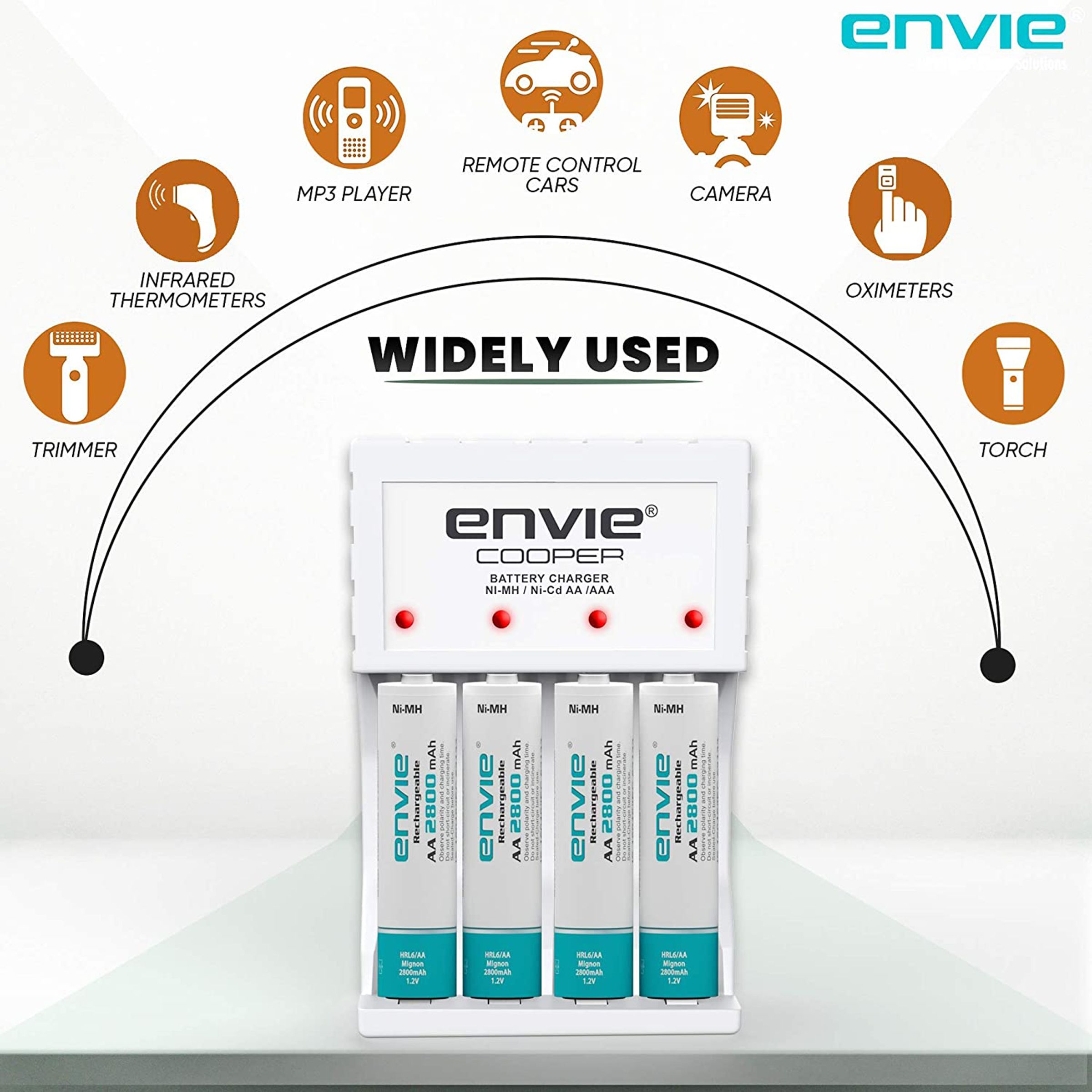 envie Cooper ECR-20 MC Camera Battery Charger Combo for AA2100 (4-Ports, Short Circuit Protection) envie Cooper ECR-20 MC Camera Battery Charger Combo for AA2100 (4-Ports, Short Circuit Protection)_5