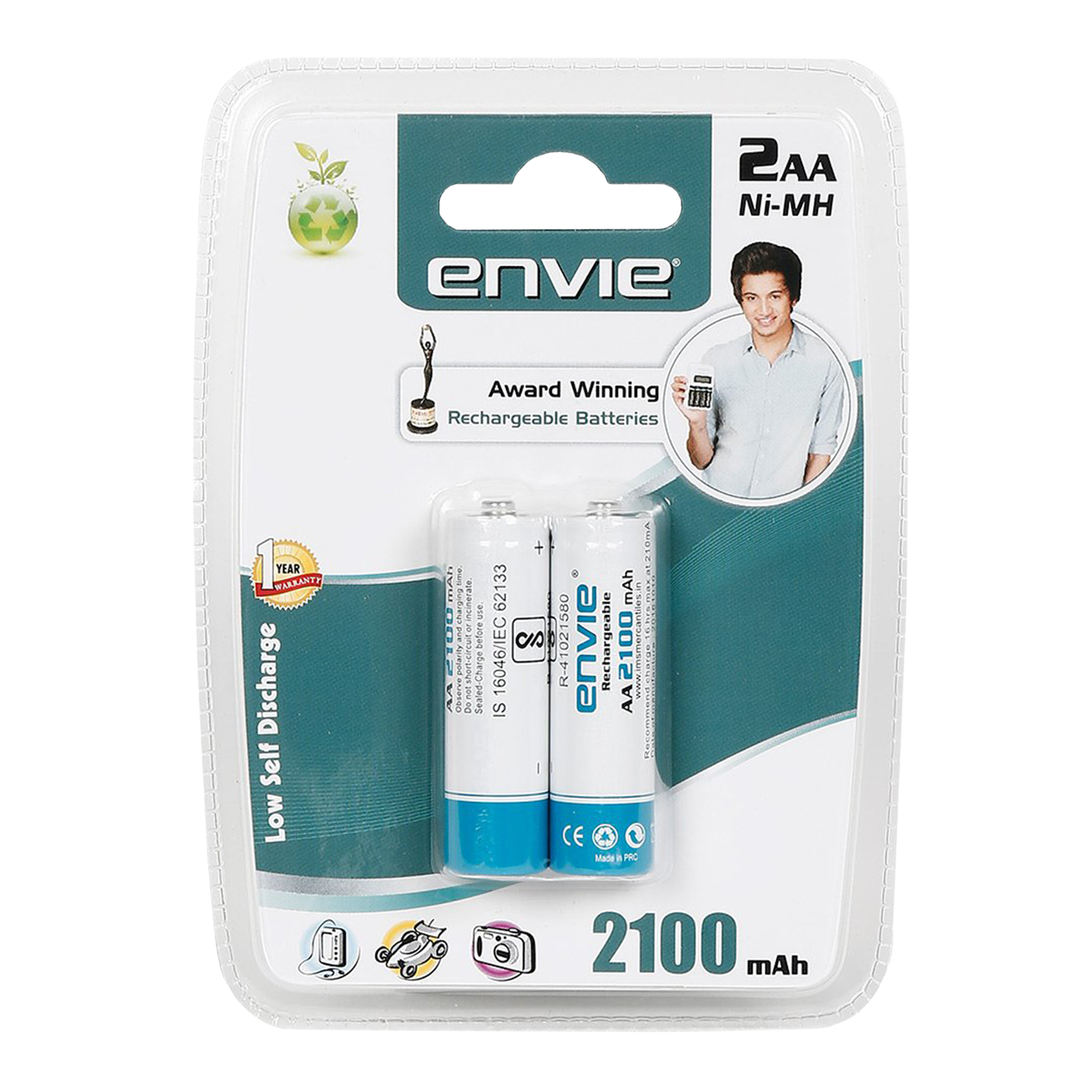 envie Infinite 2100 mAh Ni-MH AA Rechargeable Battery (Pack of 2) envie Infinite 2100 mAh Ni-MH AA Rechargeable Battery (Pack of 2)_1