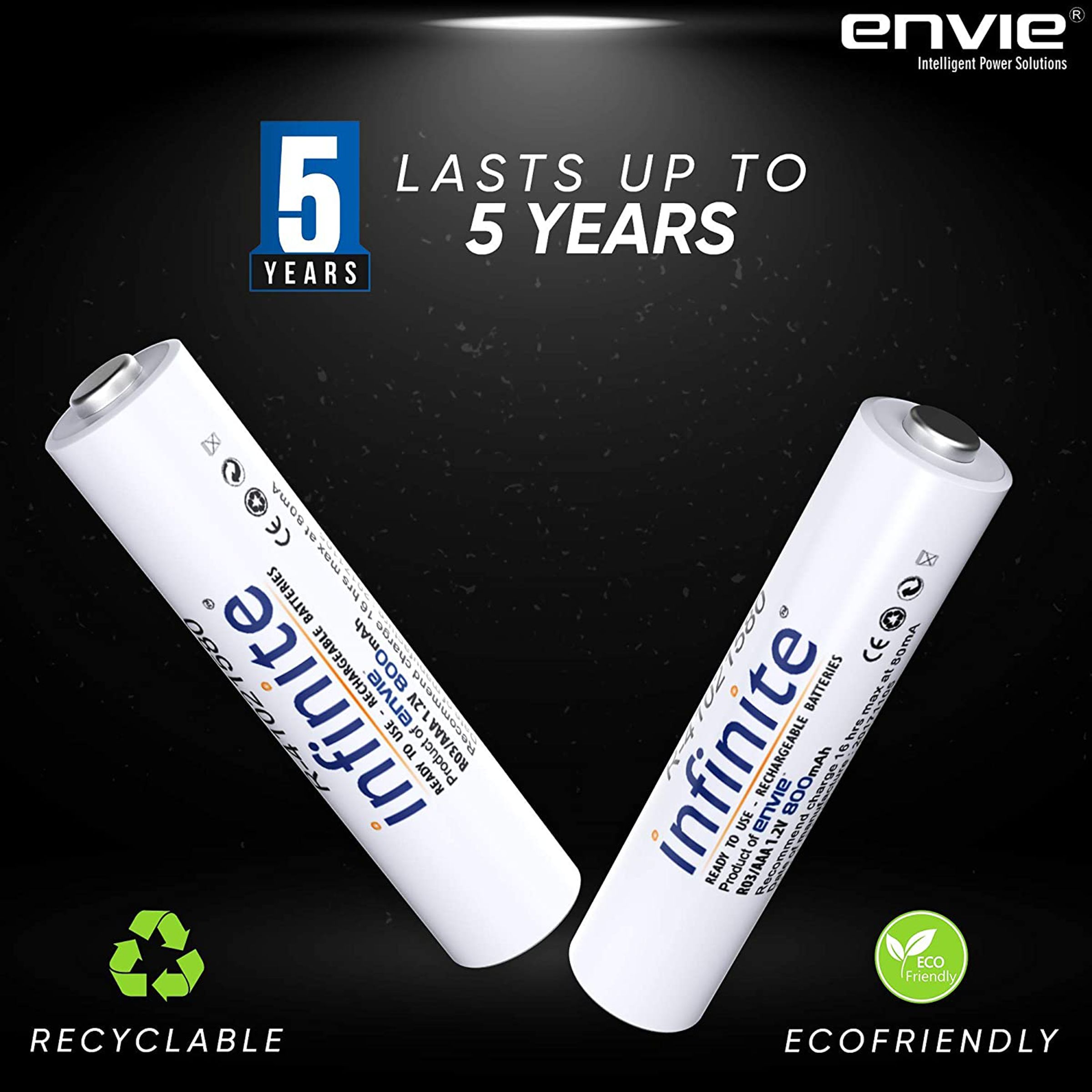 envie Infinite 800 mAh Ni-MH AAA Rechargeable Battery (Pack of 2) envie Infinite 800 mAh Ni-MH AAA Rechargeable Battery (Pack of 2)_4