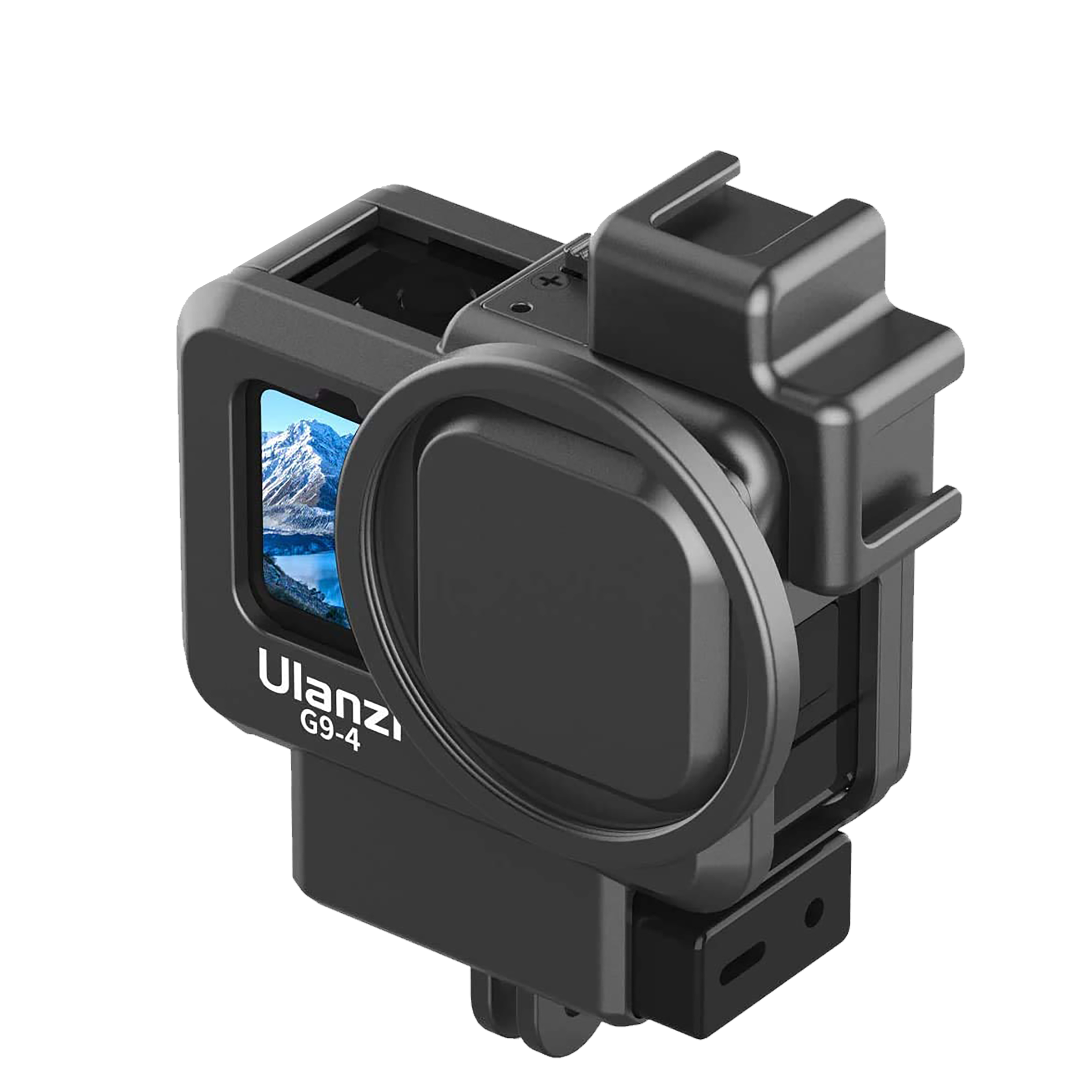 Hiffin Frame Shell For GoPro Hero 9/10/11 & Hero 9-4  (Cold Shoe Mount, Acc H9 & H1, Black)_5