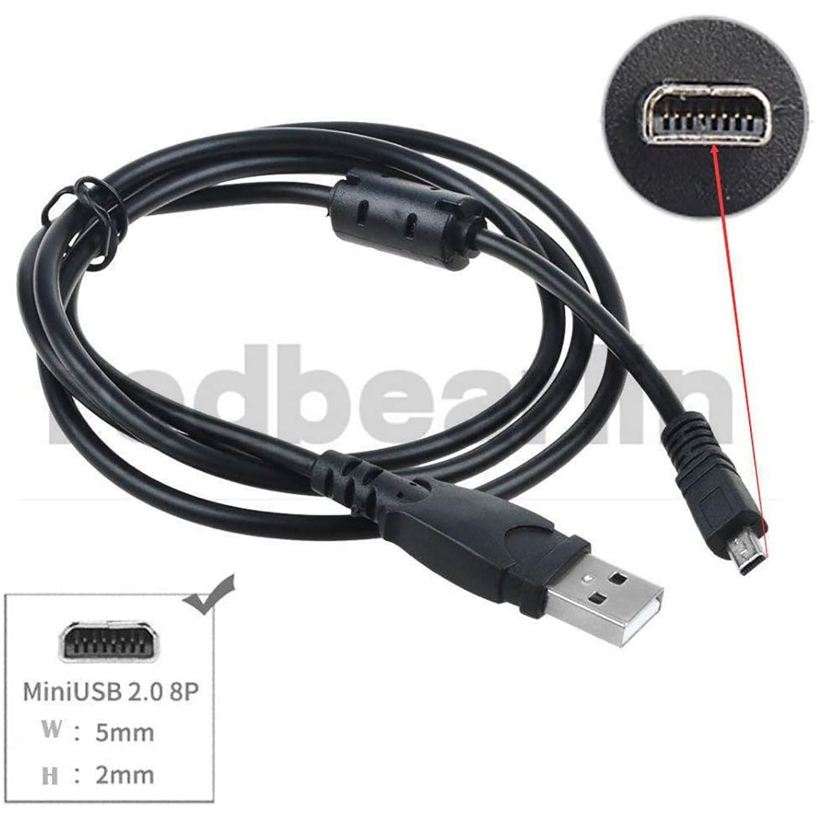 HIFFIN Nikon USB 2.0 A to Mini 5 pin B Cable For External Hdds/Camera/Card Readers(1.5 Mtr, Black)_7