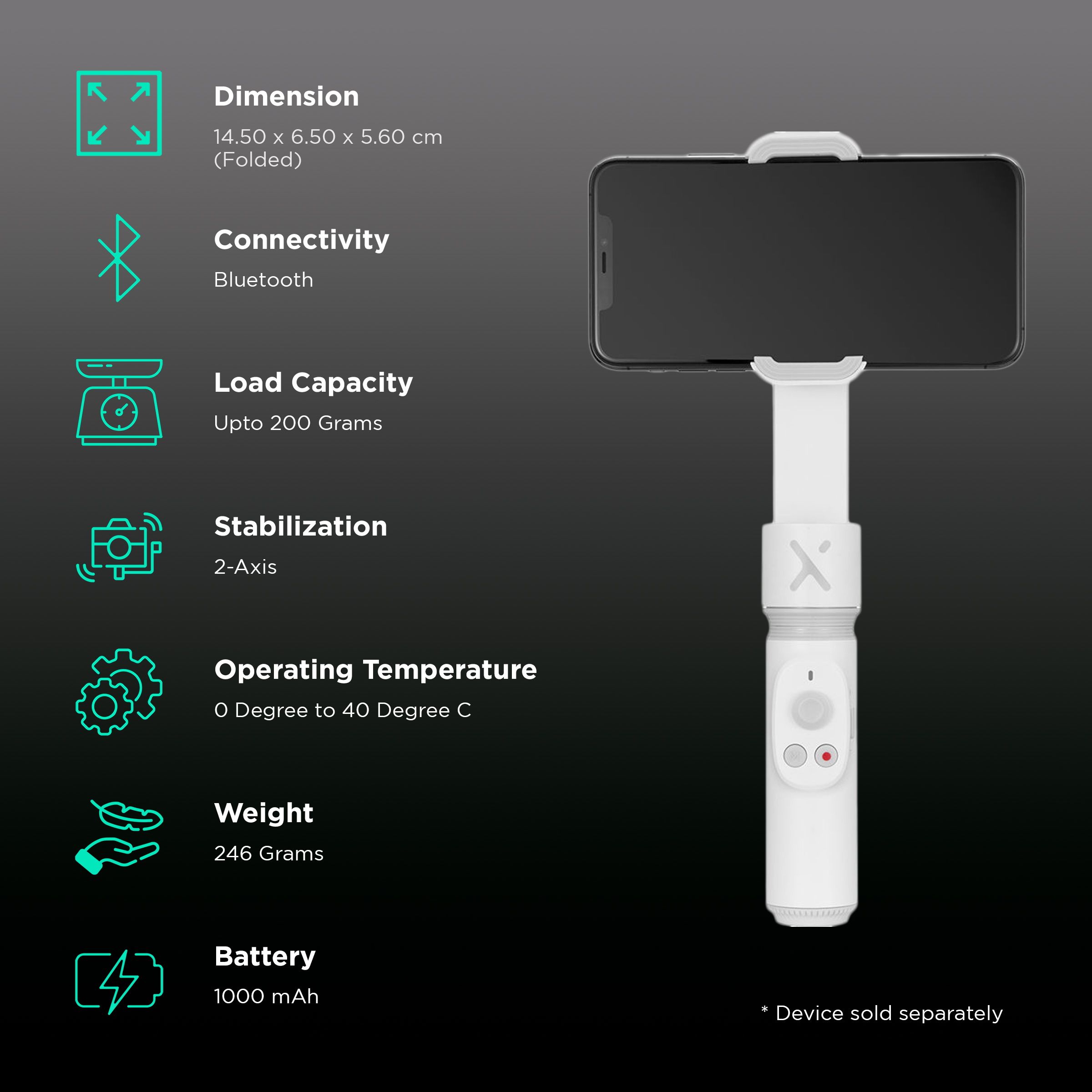 Zhiyun Smooth X 2-Axis Gimbal for Mobile (Quick Portrait Mode, White) Zhiyun Smooth X 2-Axis Gimbal for Mobile (Quick Portrait Mode, White)_2