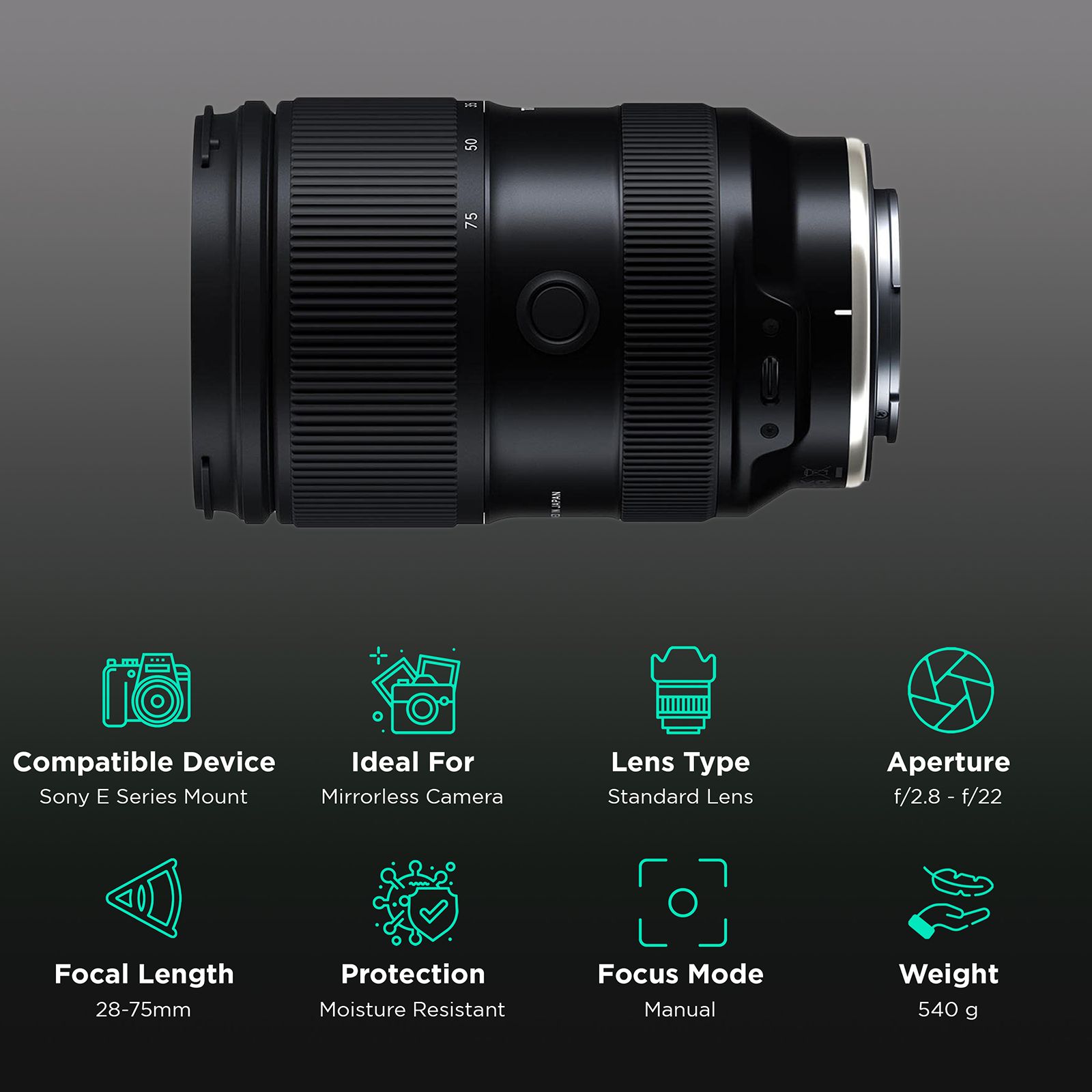 Tamron Di III VXD G2 28-75mm f/2.8 - f/22 Standard Zoom Lens for SONY E Mount (Broad-Band Anti-Reflection Coating) Tamron Di III VXD G2 28-75mm f/2.8 - f/22 Standard Zoom Lens for SONY E Mount (Broad-Band Anti-Reflection Coating)_3