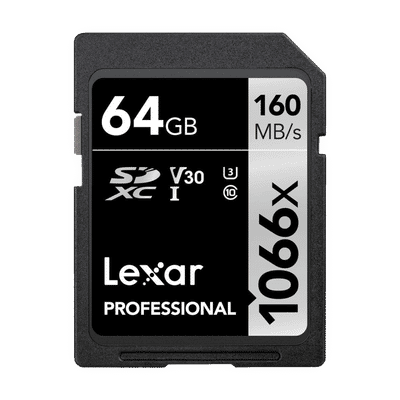 Lexar Professional 1066x SILVER Series SDXC 64GB Class 10, Class 3, Class 30 160MB/s Memory Card