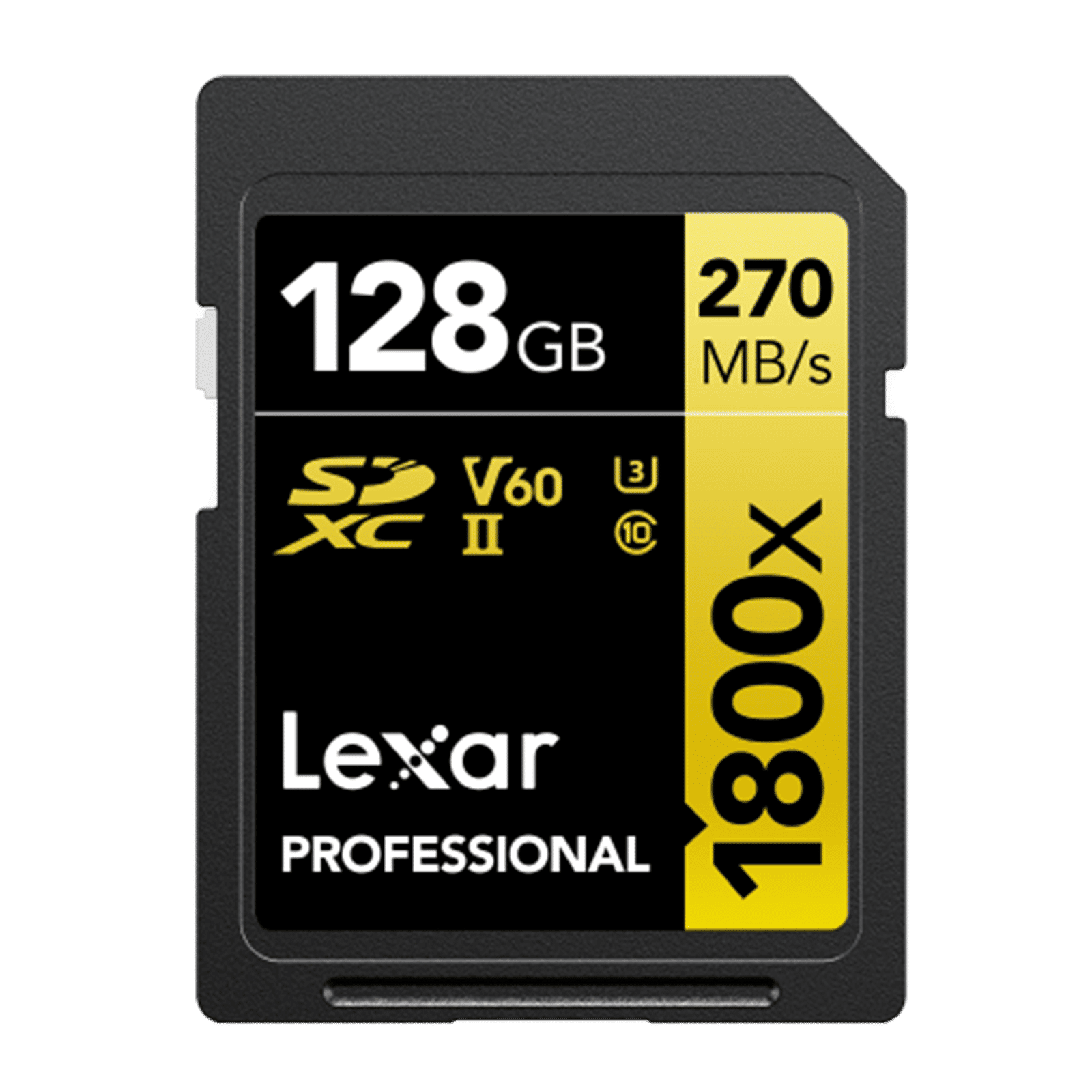 Lexar Professional 1800x GOLD Series SDXC 128GB Class 60, Class 10, Class 3 280MB/s Memory Card Lexar Professional 1800x GOLD Series SDXC 128GB Class 60, Class 10, Class 3 280MB/s Memory Card_1