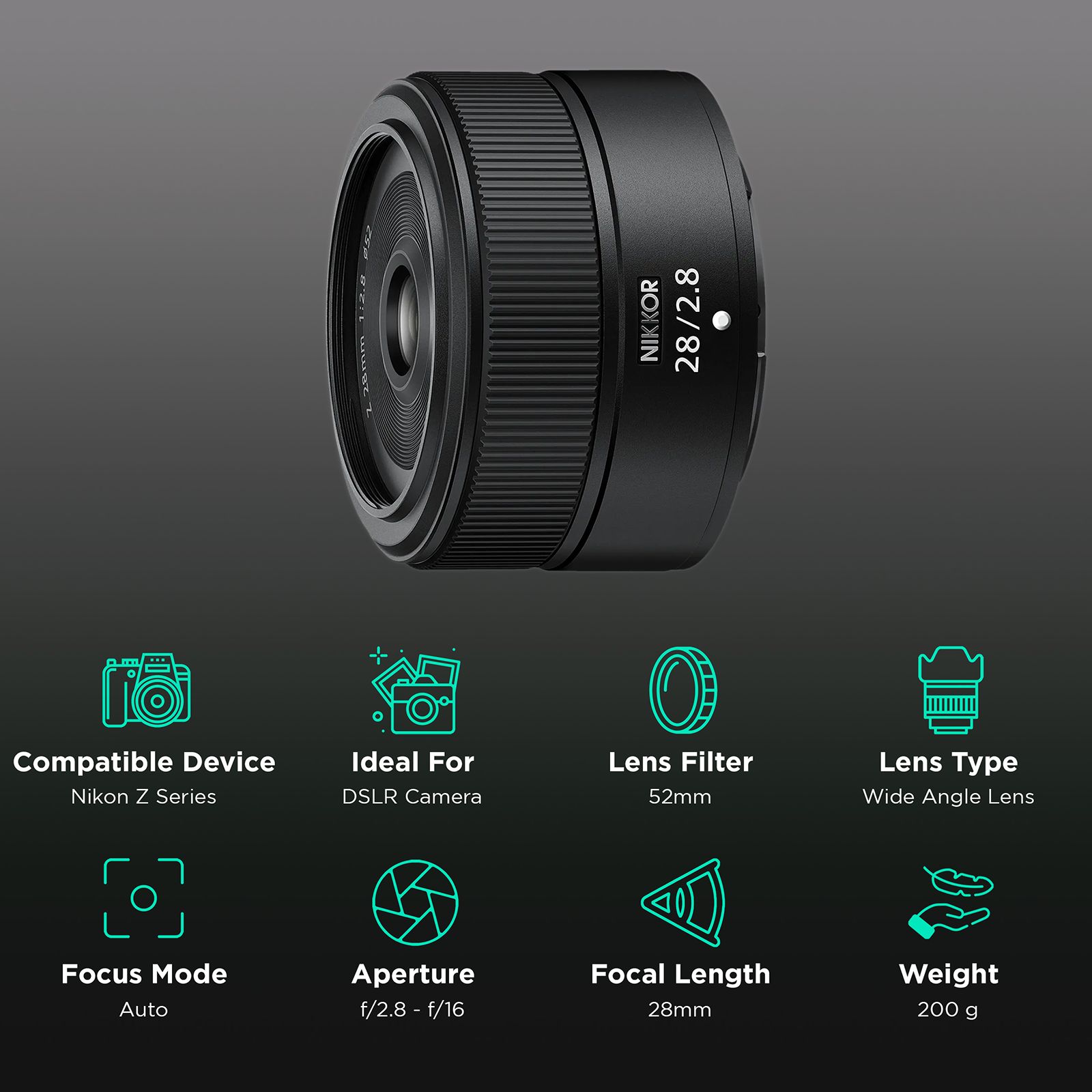 Nikon NIKKOR Z 28mm f/2.8 - f/16 Standard Prime Lens for Nikon Z Mount (2 Stepping Motor)_3