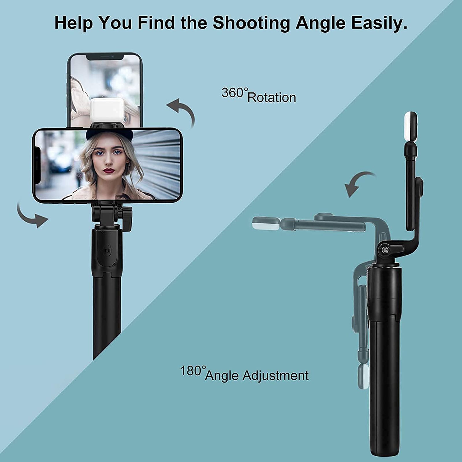Capture Magiic 24 70cm Adjustable Bluetooth Selfie Stick for Mobile with Remote (360 Degree Rotatable, Black)_6