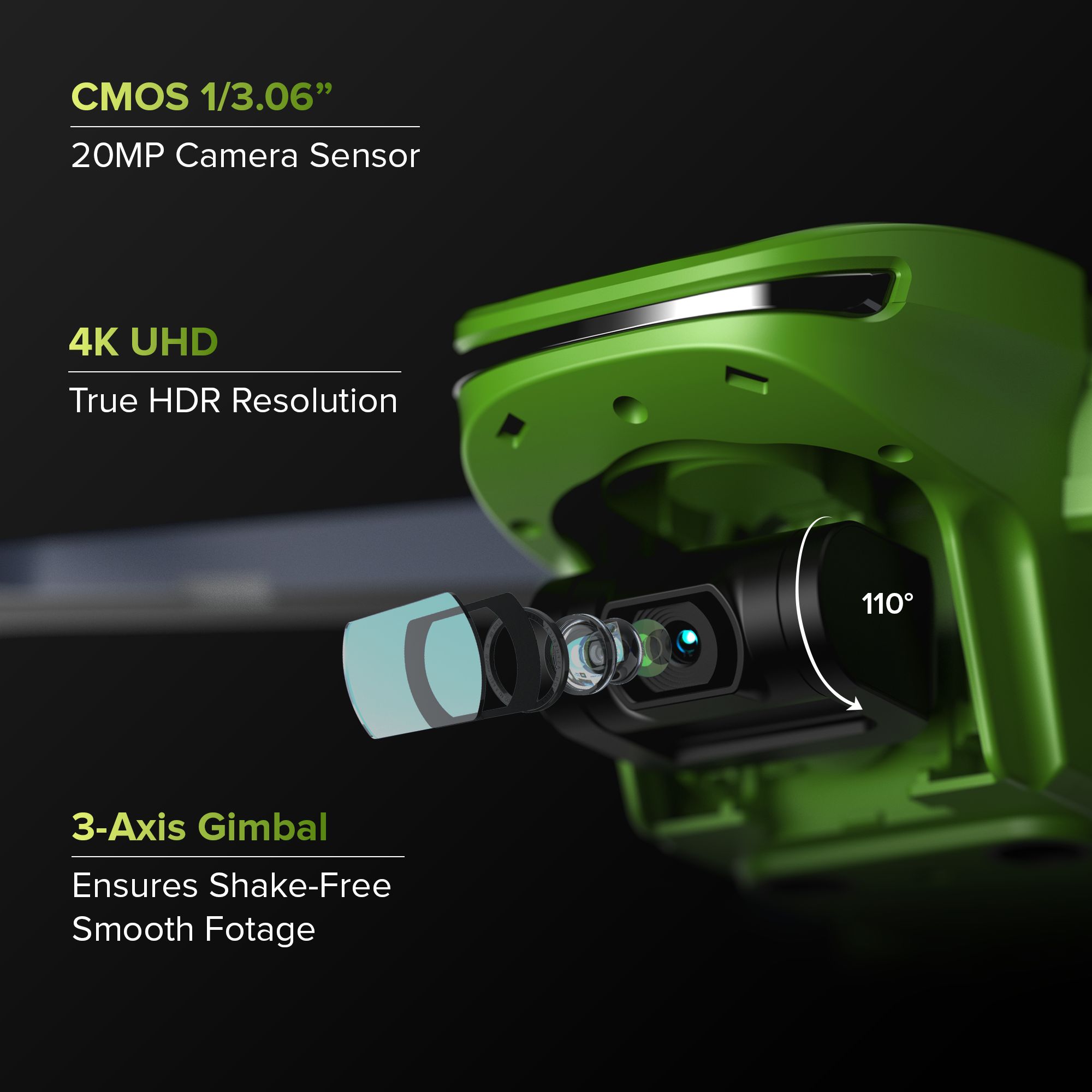 IZI Sky Drone (With Obstacle Avoiding Sensor, Green)_2