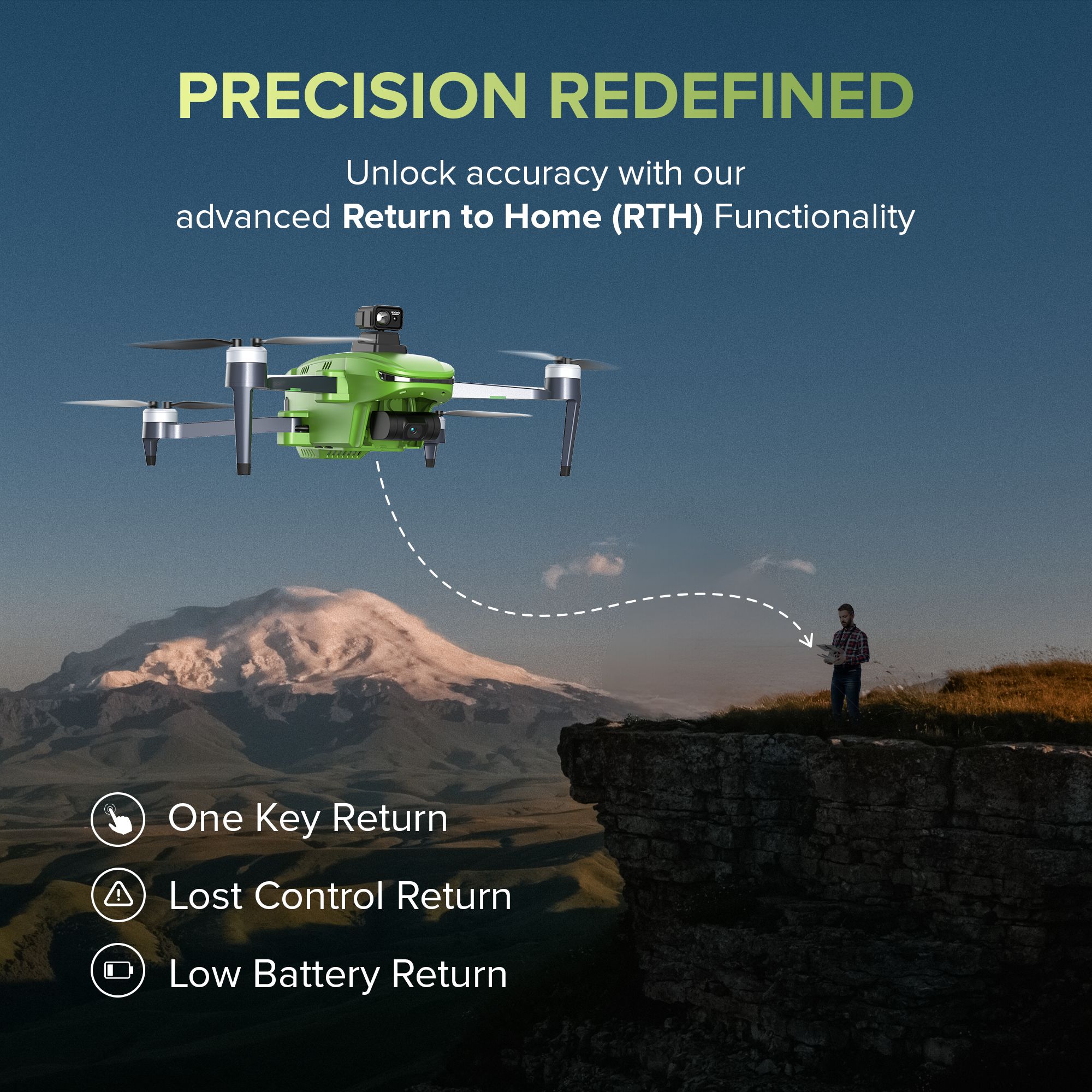 IZI Sky Drone (With Obstacle Avoiding Sensor, Green)_4