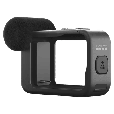 GoPro Camera Media Mod For HERO09 Black, HERO10 Black, HERO11 Black, HERO12 Black (Removable Windscreen, ADFMD-001, Black)