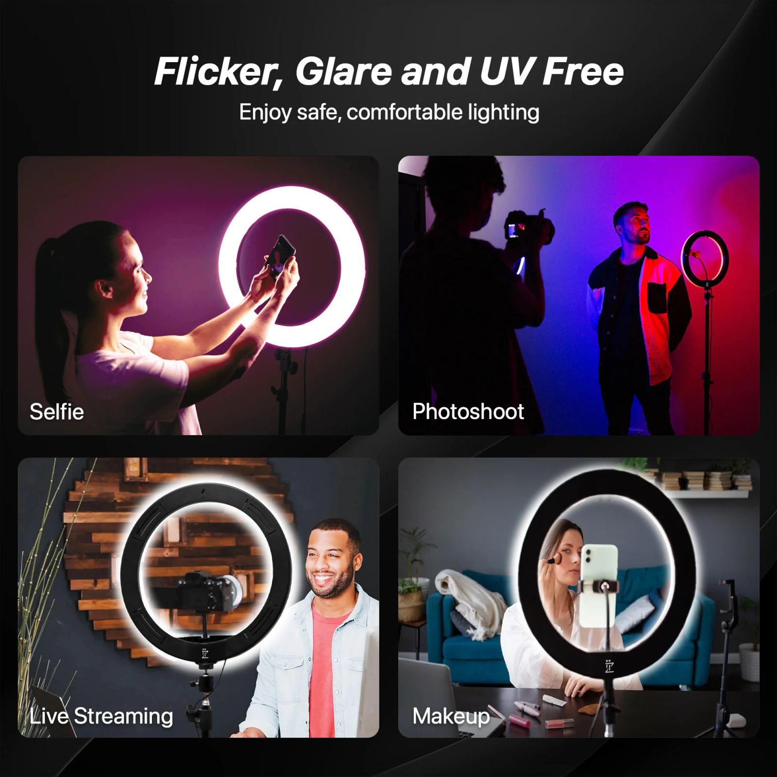 IZI Light RGB Ring Light with Tripod Stand for Live Streaming, Makeup and YouTube Video Shooting (Triple Device Compatibility) IZI Light RGB Ring Light with Tripod Stand for Live Streaming, Makeup and YouTube Video Shooting (Triple Device Compatibility)_11