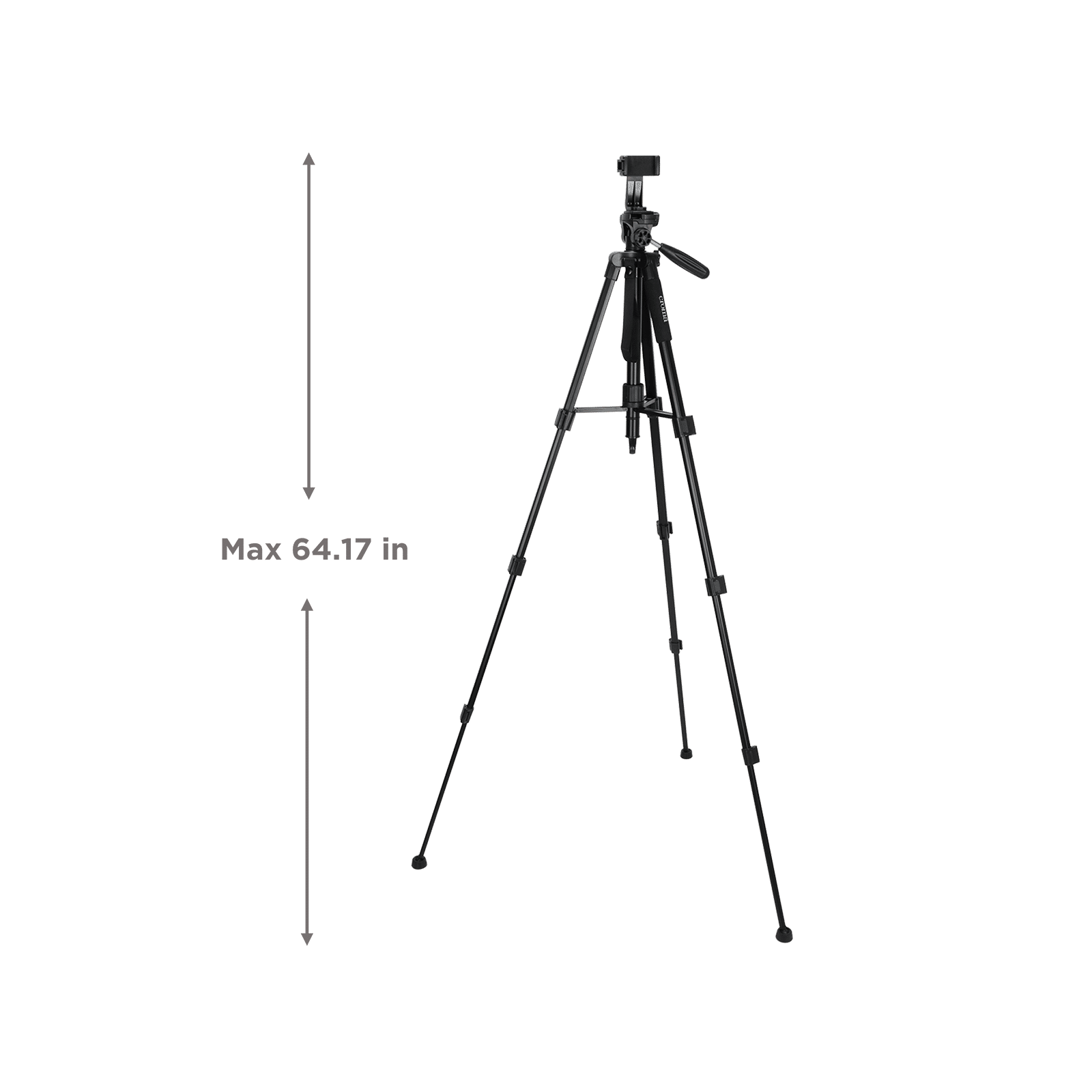 Croma 163cm Adjustable Tripod for Mobile and Camera (4 Section Height Adjustment, Black)_3