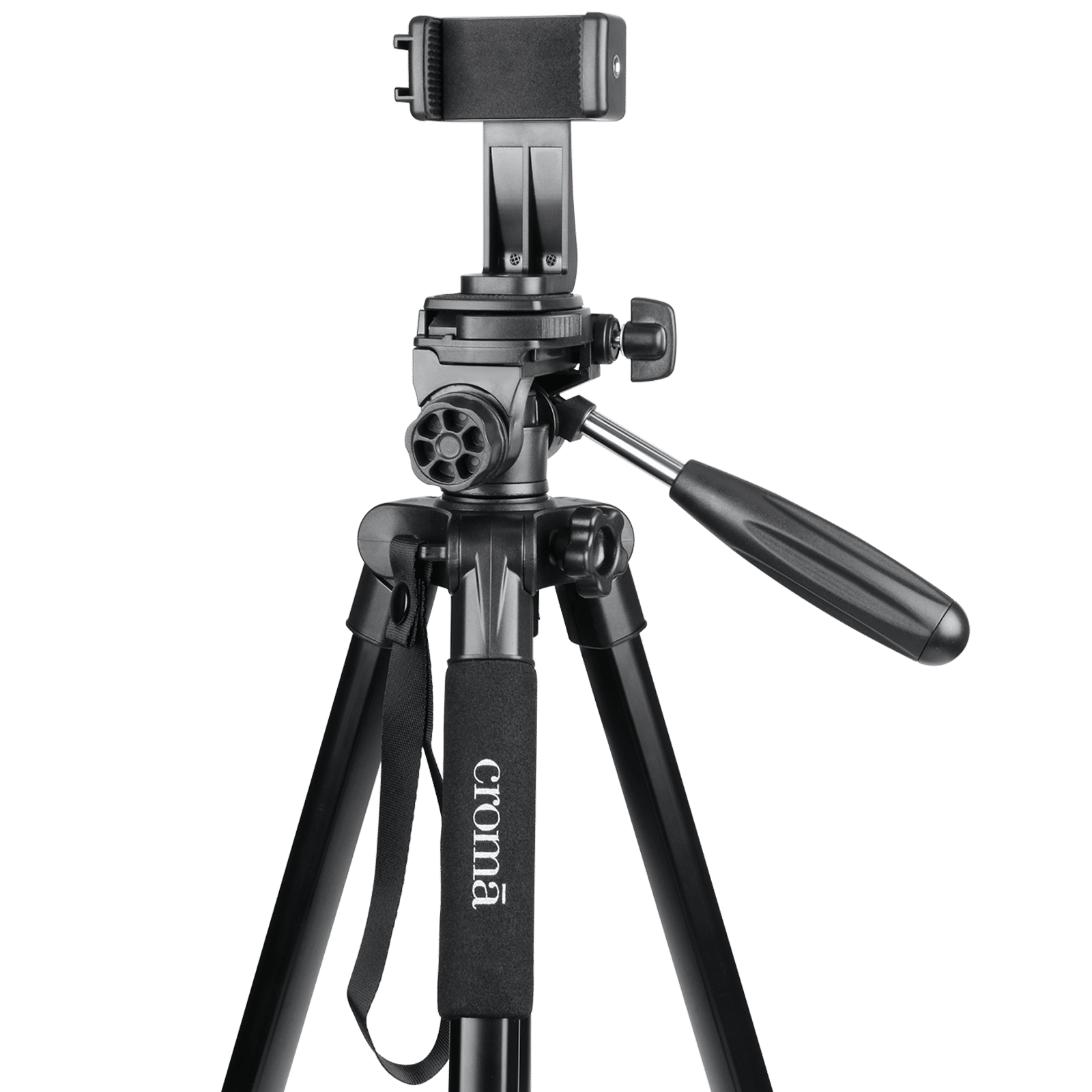 Croma 163cm Adjustable Tripod for Mobile and Camera (4 Section Height Adjustment, Black)_9