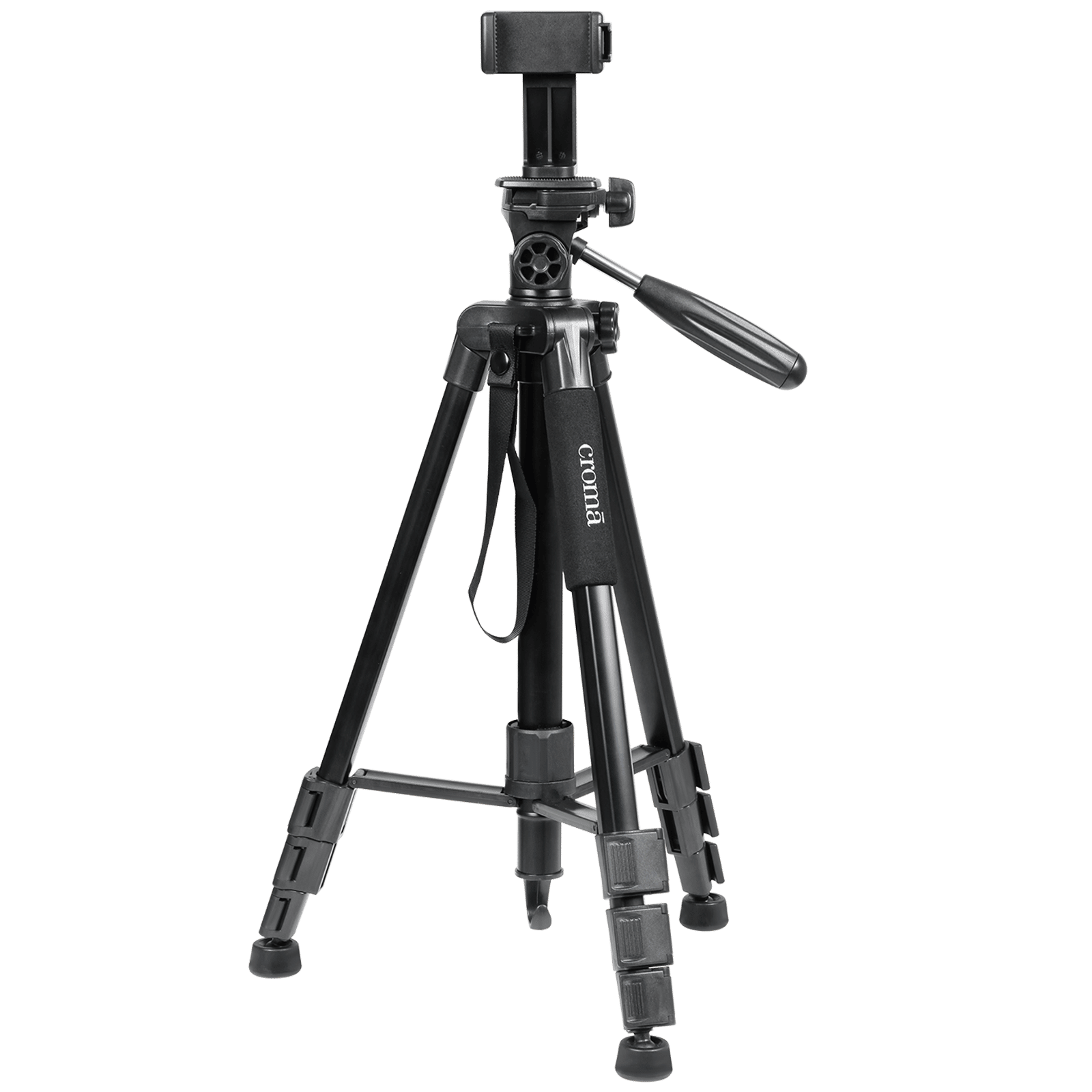 Croma 163cm Adjustable Tripod for Mobile and Camera (4 Section Height Adjustment, Black)_1