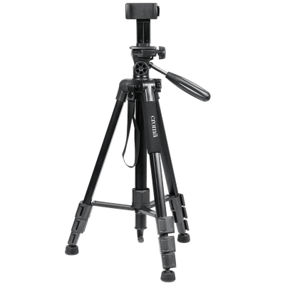 Croma 163cm Adjustable Tripod for Mobile and Camera (4 Section Height Adjustment, Black)