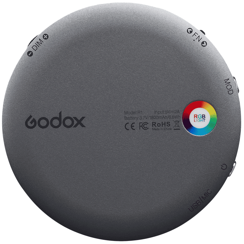 Godox R1 LED Light for Photography (Round RGB Mini Creative Light) Godox R1 LED Light for Photography (Round RGB Mini Creative Light)_4