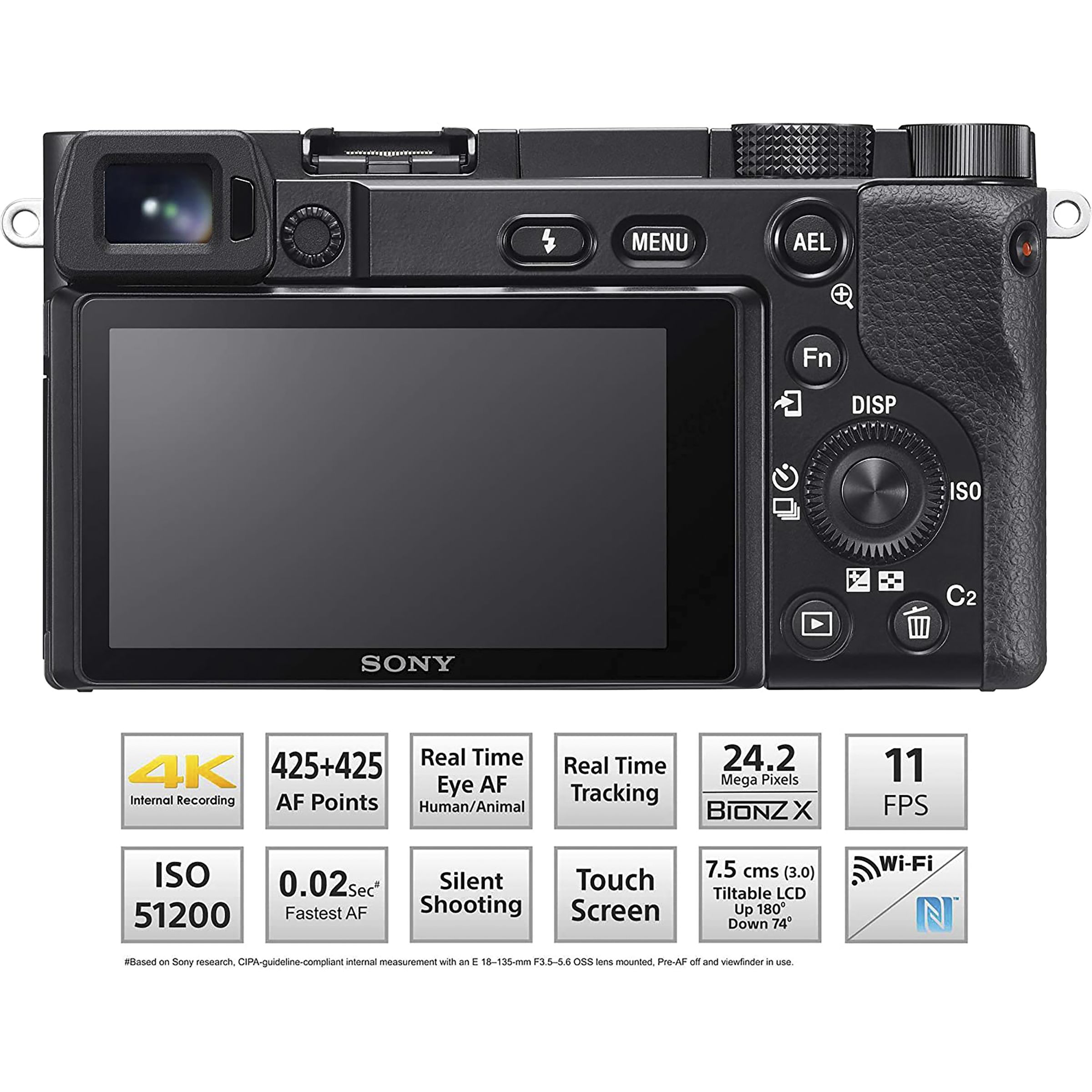 SONY Alpha 6100 24.2MP Mirrorless Camera (16-50 mm and 55-210 mm Lens, 23.5 x 15.6 mm Sensor, Tiltable LCD Screen) SONY Alpha 6100 24.2MP Mirrorless Camera (16-50 mm and 55-210 mm Lens, 23.5 x 15.6 mm Sensor, Tiltable LCD Screen)_12