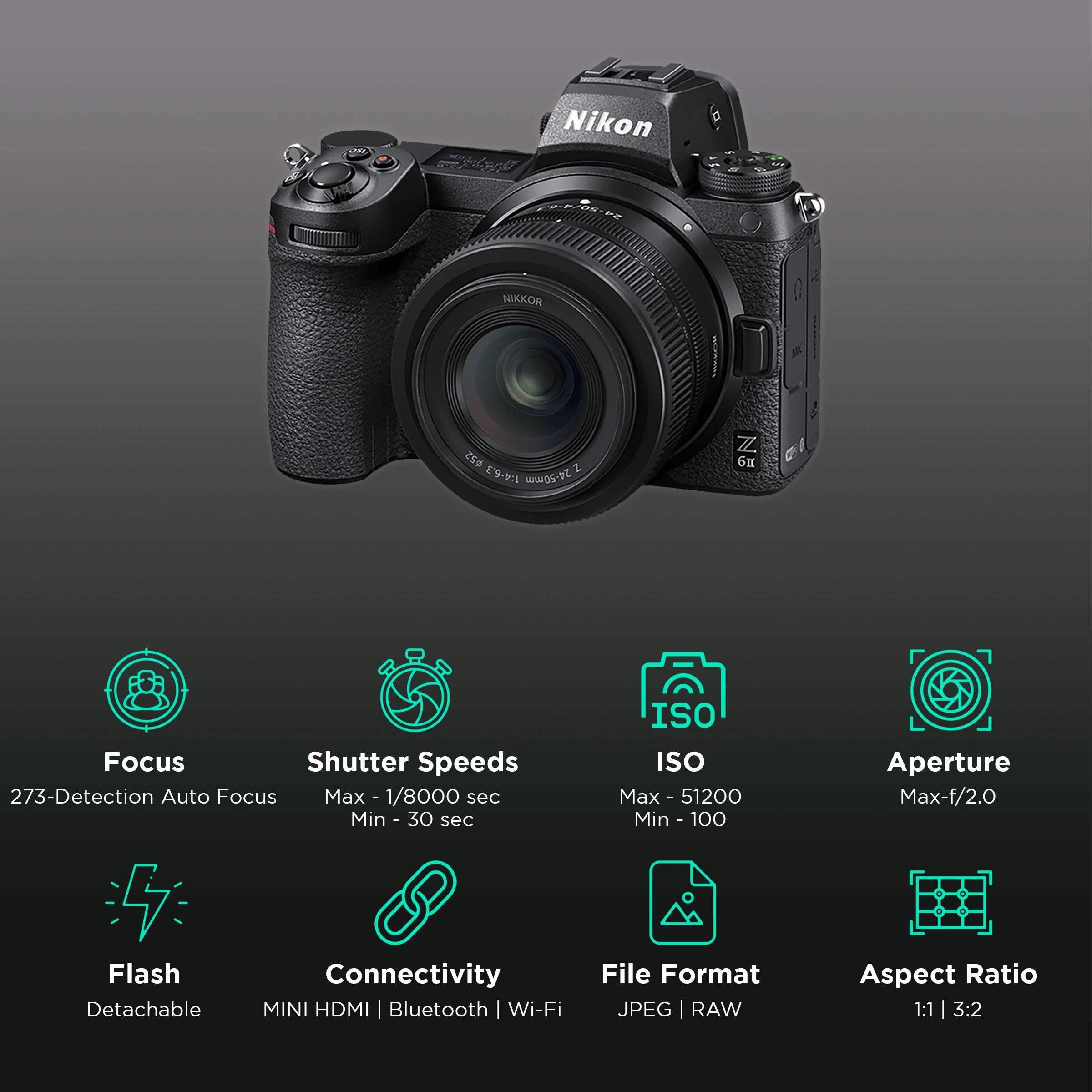 Nikon Z 6II 24.5MP Mirrorless Camera (24-70 mm Lens, 35.9 x 23.9 mm Sensor, Tilting TFT Touch-Sensitive LCD)_3