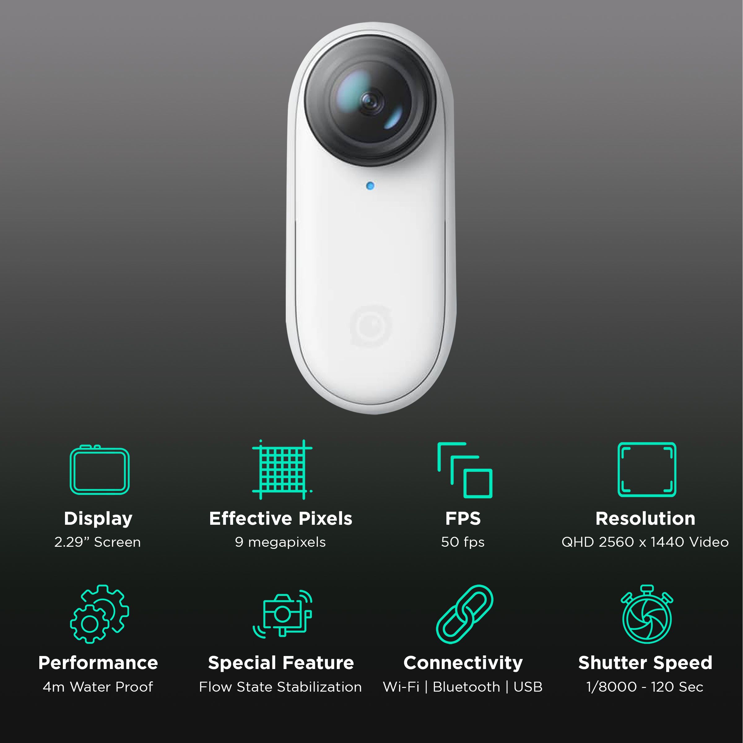 Insta360 GO 2 QHD and 9MP 50 FPS Waterproof Action Camera with FlowState Stabilization (Black) Insta360 GO 2 QHD and 9MP 50 FPS Waterproof Action Camera with FlowState Stabilization (Black)_2