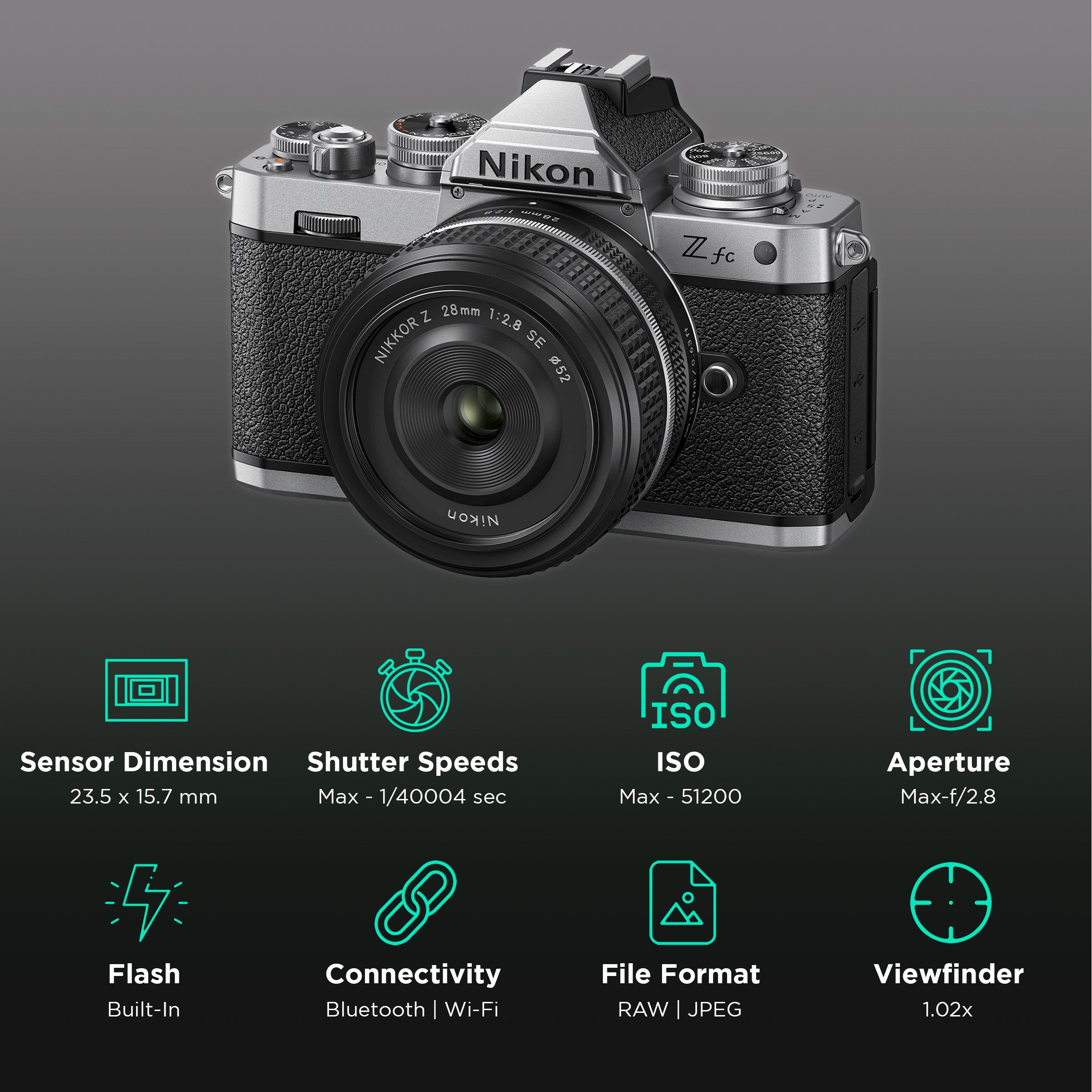 Nikon Z FC 20.9MP Mirrorless Camera (28 mm Lens, 15.7 x 23.5 mm Sensor, Full-Time Eye-Detection Auto Focus) Nikon Z FC 20.9MP Mirrorless Camera (28 mm Lens, 15.7 x 23.5 mm Sensor, Full-Time Eye-Detection Auto Focus)_3