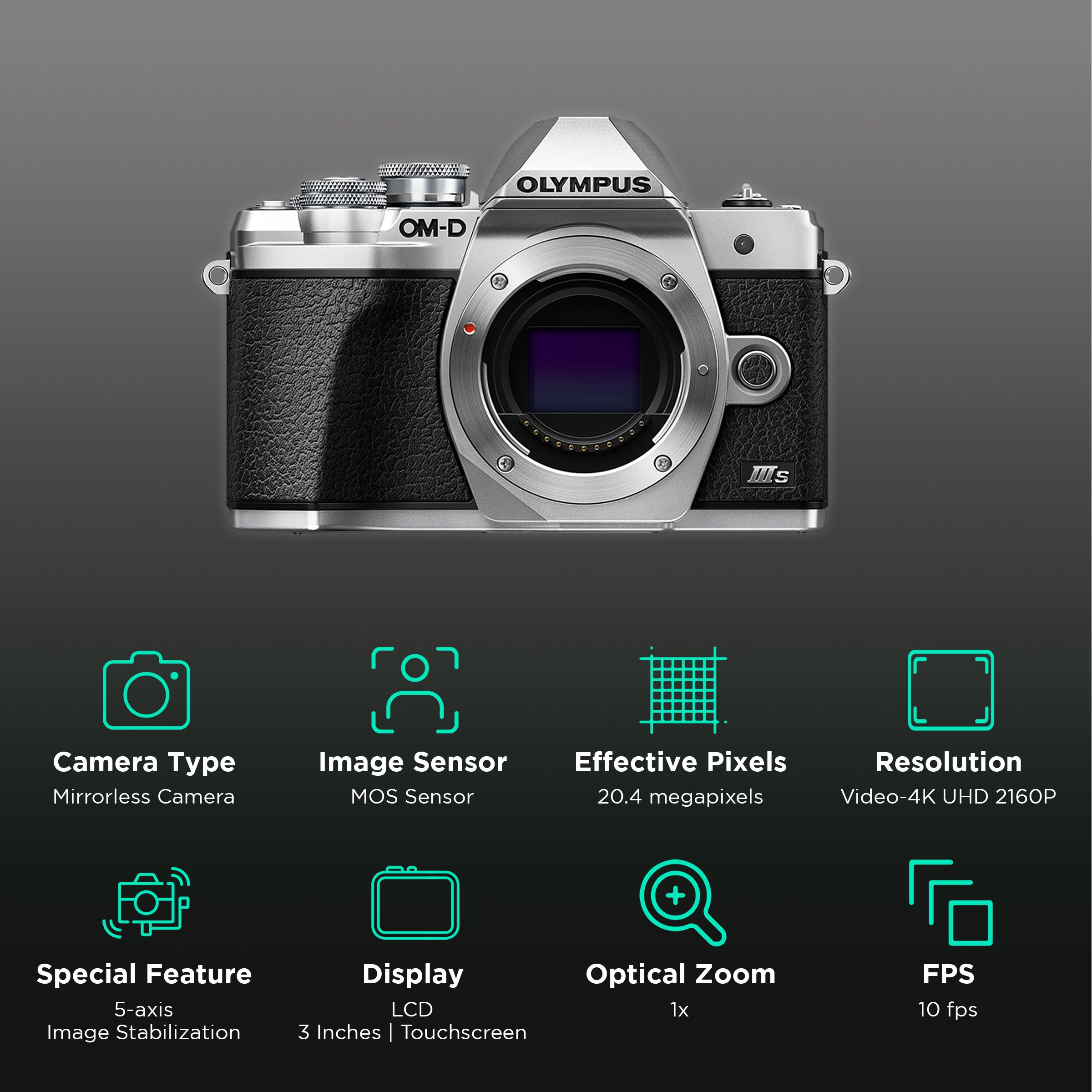 OLYMPUS OM-D E-M10 Mark III-S 20.4MP Mirrorless Camera (14-150 mm Lens, 17.3 x 13 mm Sensor, 5-Axis Image Stabilization) OLYMPUS OM-D E-M10 Mark III-S 20.4MP Mirrorless Camera (14-150 mm Lens, 17.3 x 13 mm Sensor, 5-Axis Image Stabilization)_2