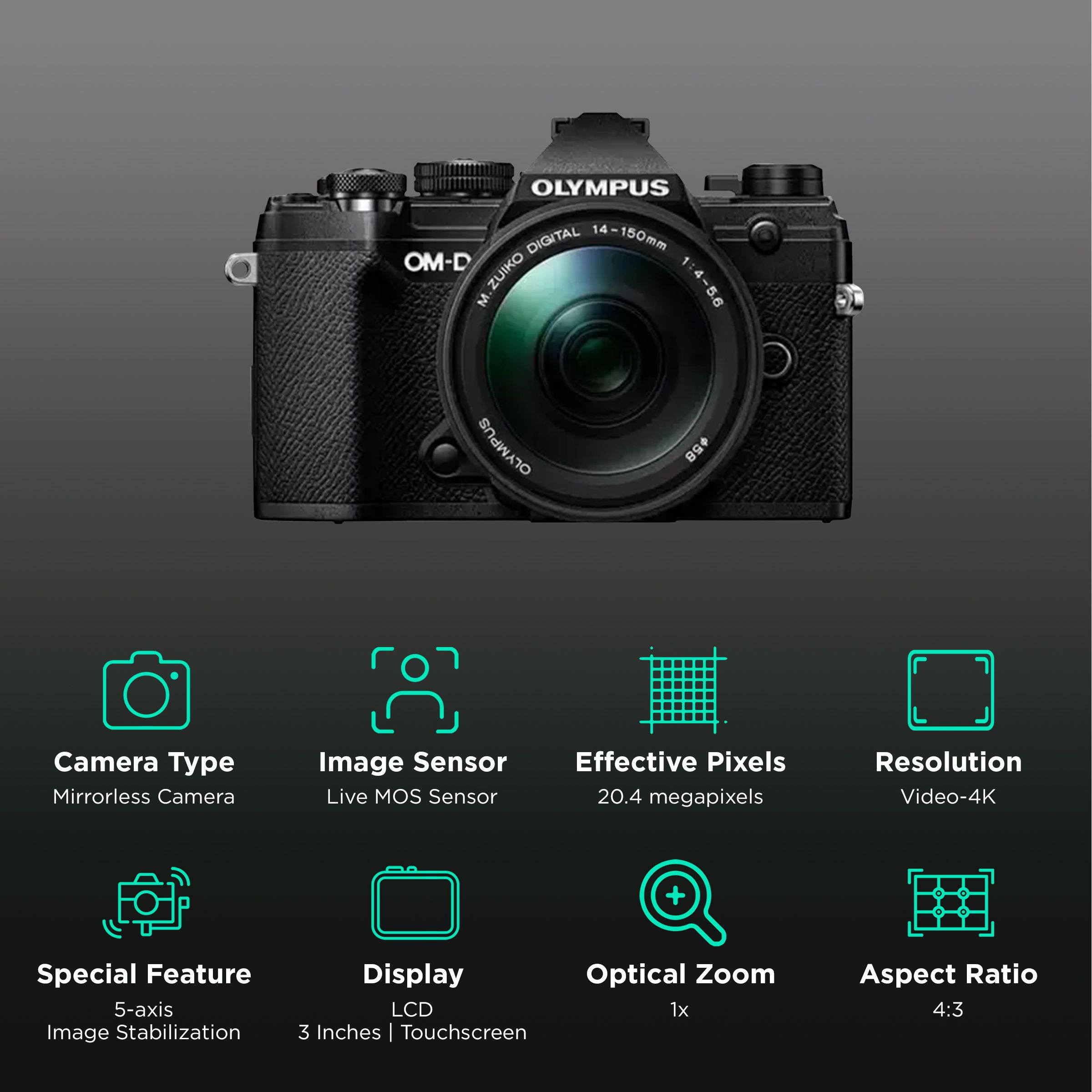 OLYMPUS OM-D E-M5 Mark III 20.4MP Mirrorless Camera (12-45 mm Lens, 17.3 x 13 mm Sensor, Vari-Angle Touch Screen LCD) OLYMPUS OM-D E-M5 Mark III 20.4MP Mirrorless Camera (12-45 mm Lens, 17.3 x 13 mm Sensor, Vari-Angle Touch Screen LCD)_2