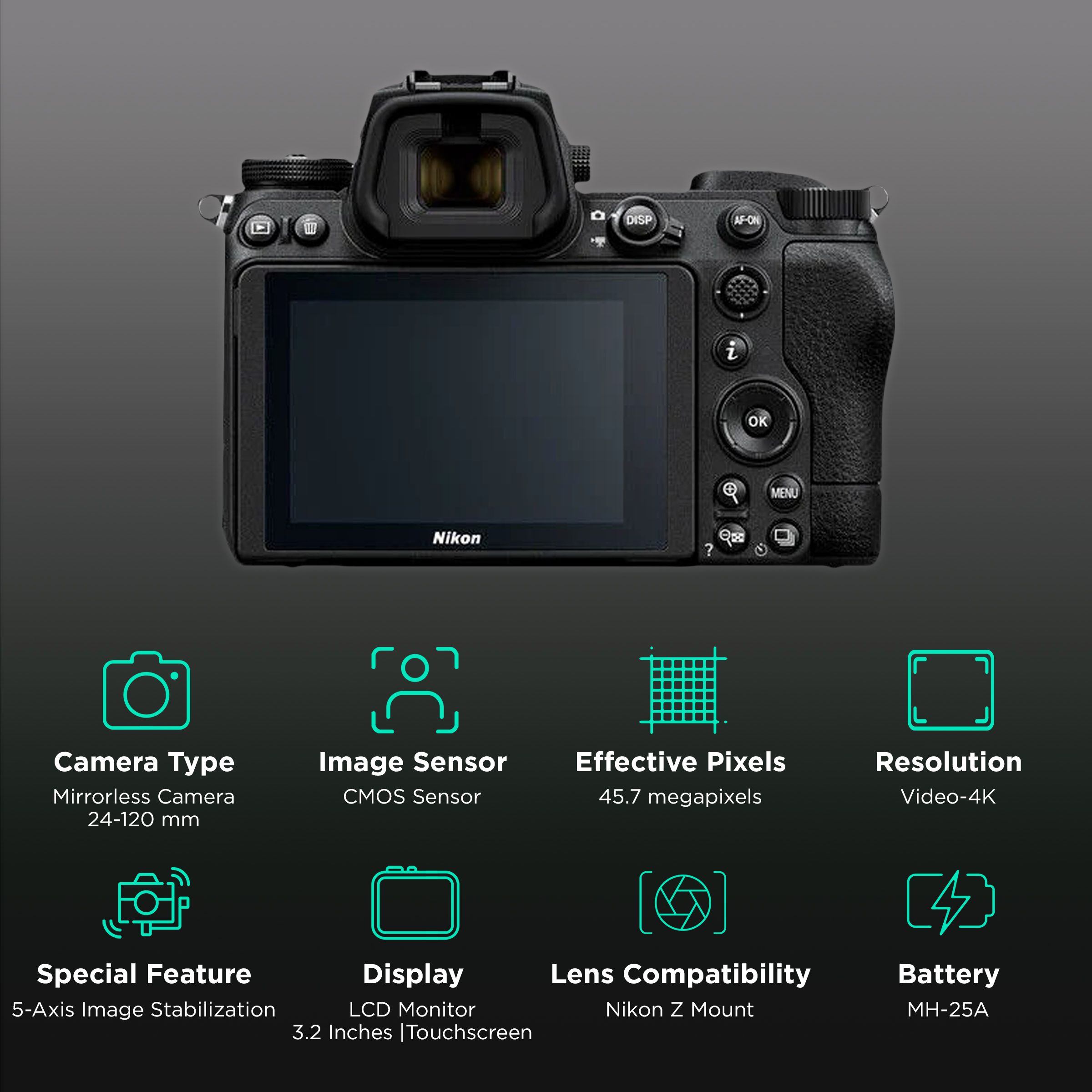 Nikon Z 7II 45.7MP Mirrorless Camera (24-120 mm Lens, 35.9 x 23.9 mm Sensor, Tilting TFT Touch-Sensitive LCD)_2