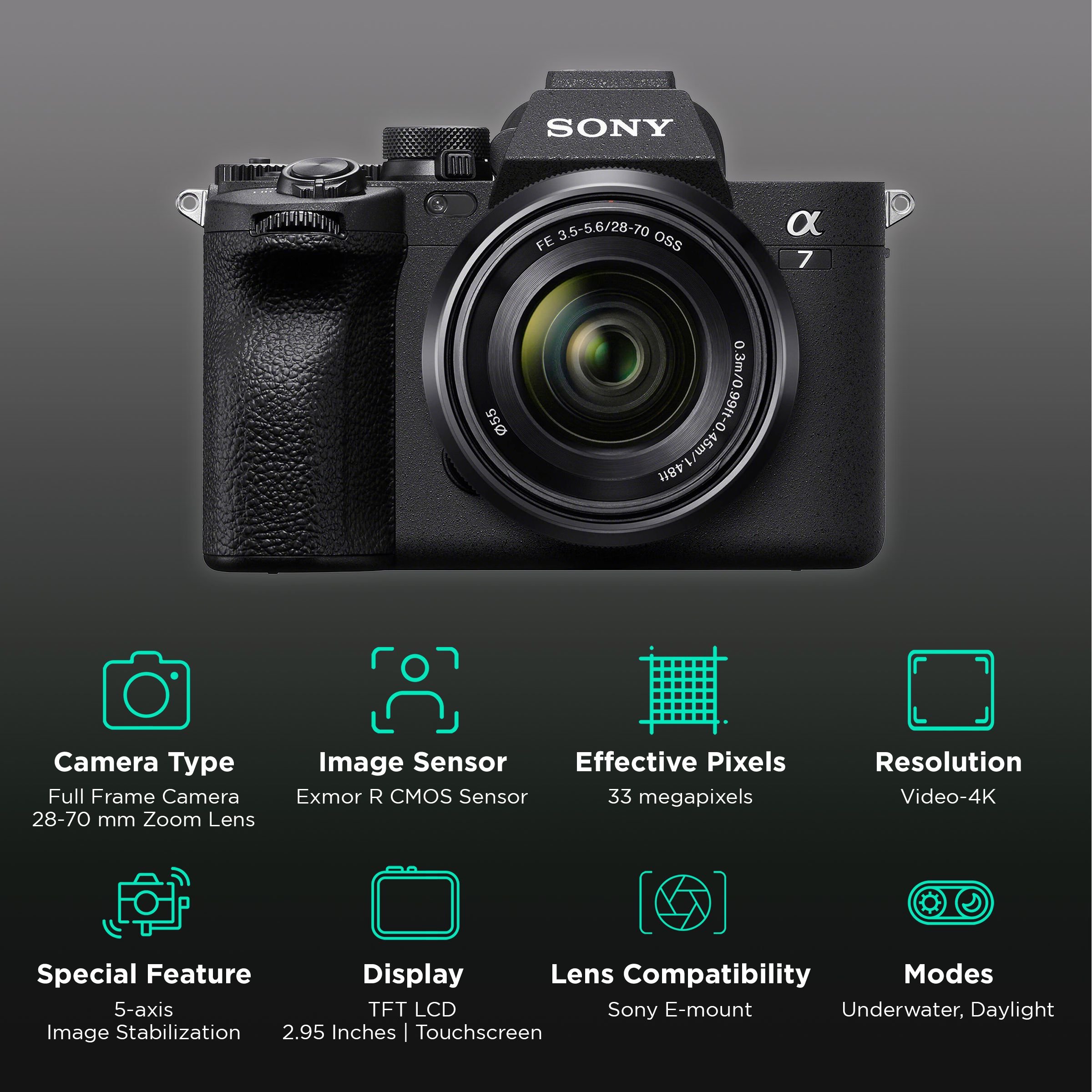 SONY Alpha 7 IV 33MP Full Frame Camera (28-70 mm Lens, 35.9 x 23.9 mm Sensor, Real-Time Eye Auto Focus)_2