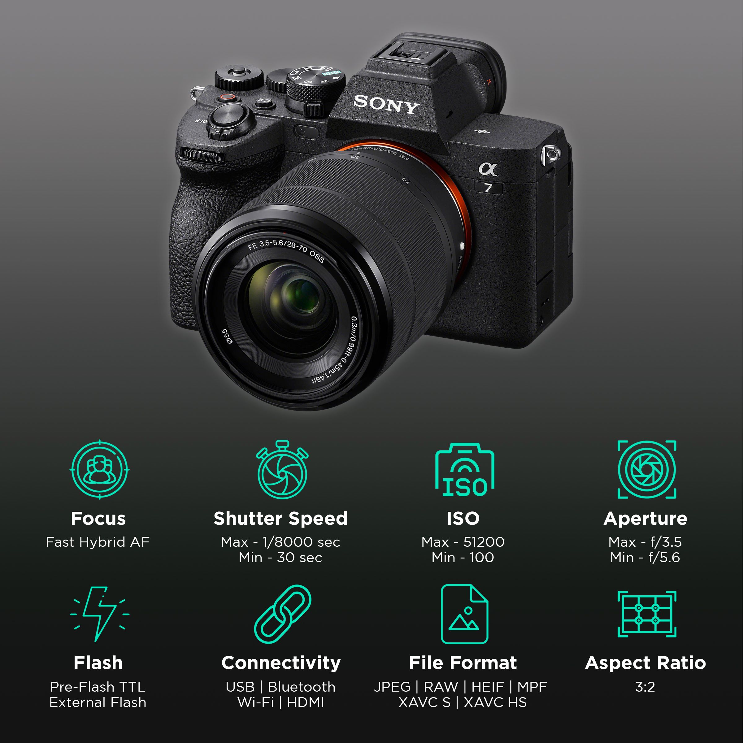 SONY Alpha 7 IV 33MP Full Frame Camera (28-70 mm Lens, 35.9 x 23.9 mm Sensor, Real-Time Eye Auto Focus)_3