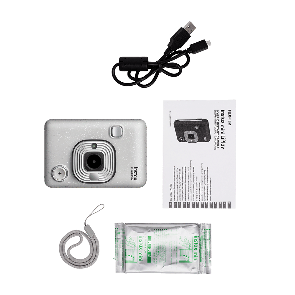 FUJIFILM Instax Mini LiPlay Plus Instant Camera with 10 Instant Films (Stone White) FUJIFILM Instax Mini LiPlay Plus Instant Camera with 10 Instant Films (Stone White)_6