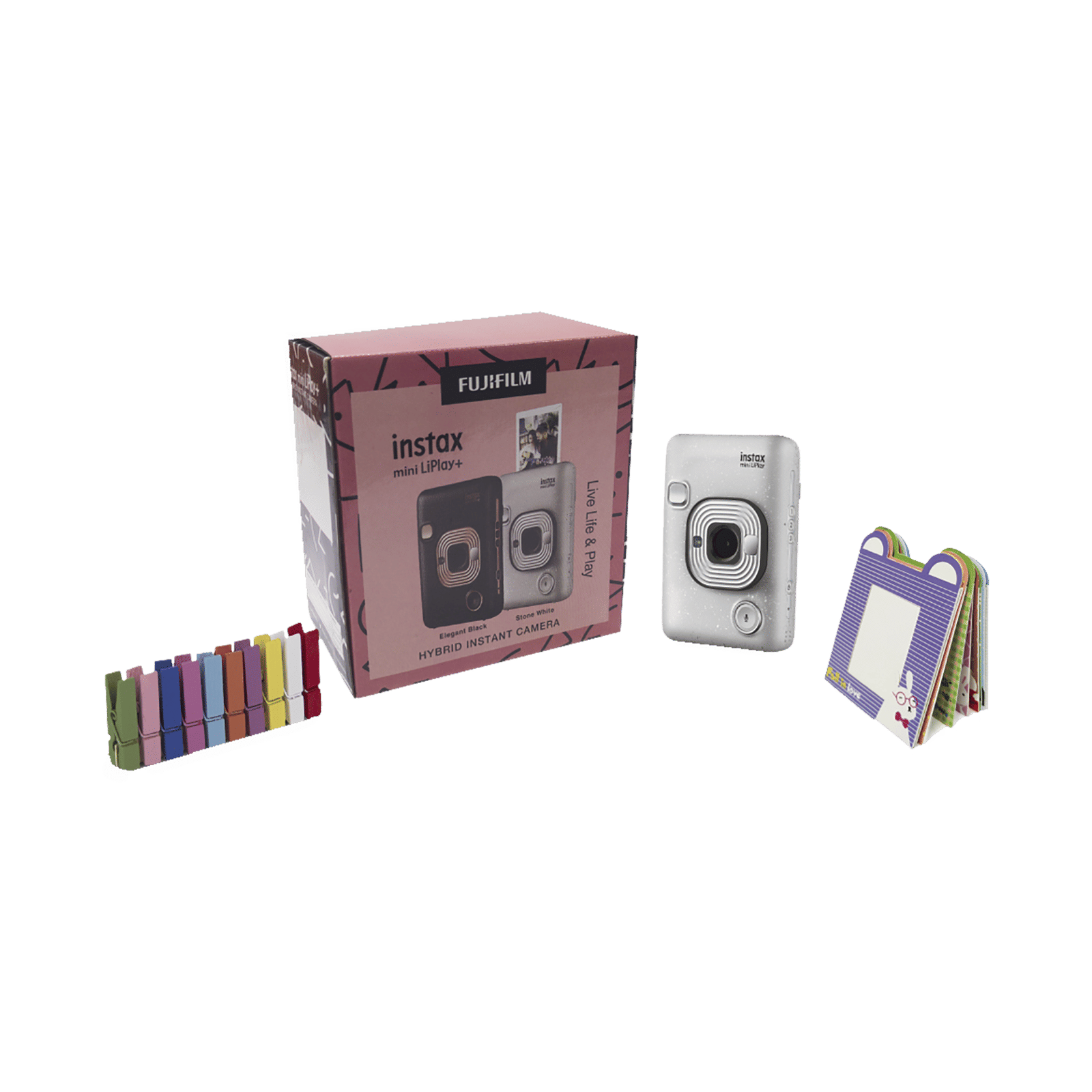 FUJIFILM Instax Mini LiPlay Plus Instant Camera with 10 Instant Films (Stone White) FUJIFILM Instax Mini LiPlay Plus Instant Camera with 10 Instant Films (Stone White)_13