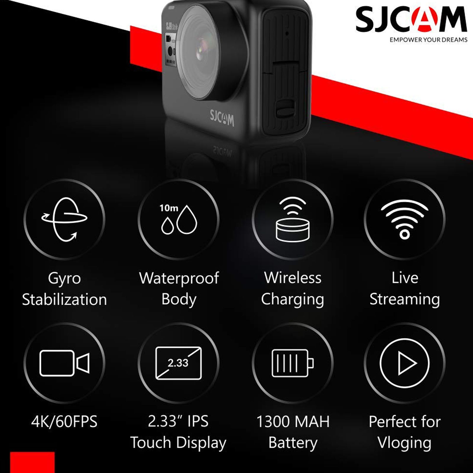 SJCAM SJ9 Strike 4K and 12MP 60 FPS Waterproof Action Camera with Gyro Stabilization (Black) SJCAM SJ9 Strike 4K and 12MP 60 FPS Waterproof Action Camera with Gyro Stabilization (Black)_6