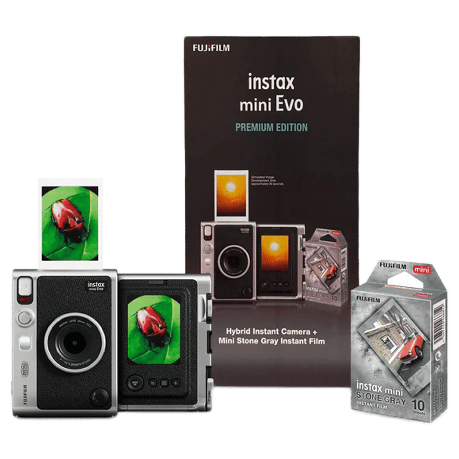 FUJIFILM Instax Mini EVO Premium Edition Instant Camera with 20 Instant Films (Black)_6