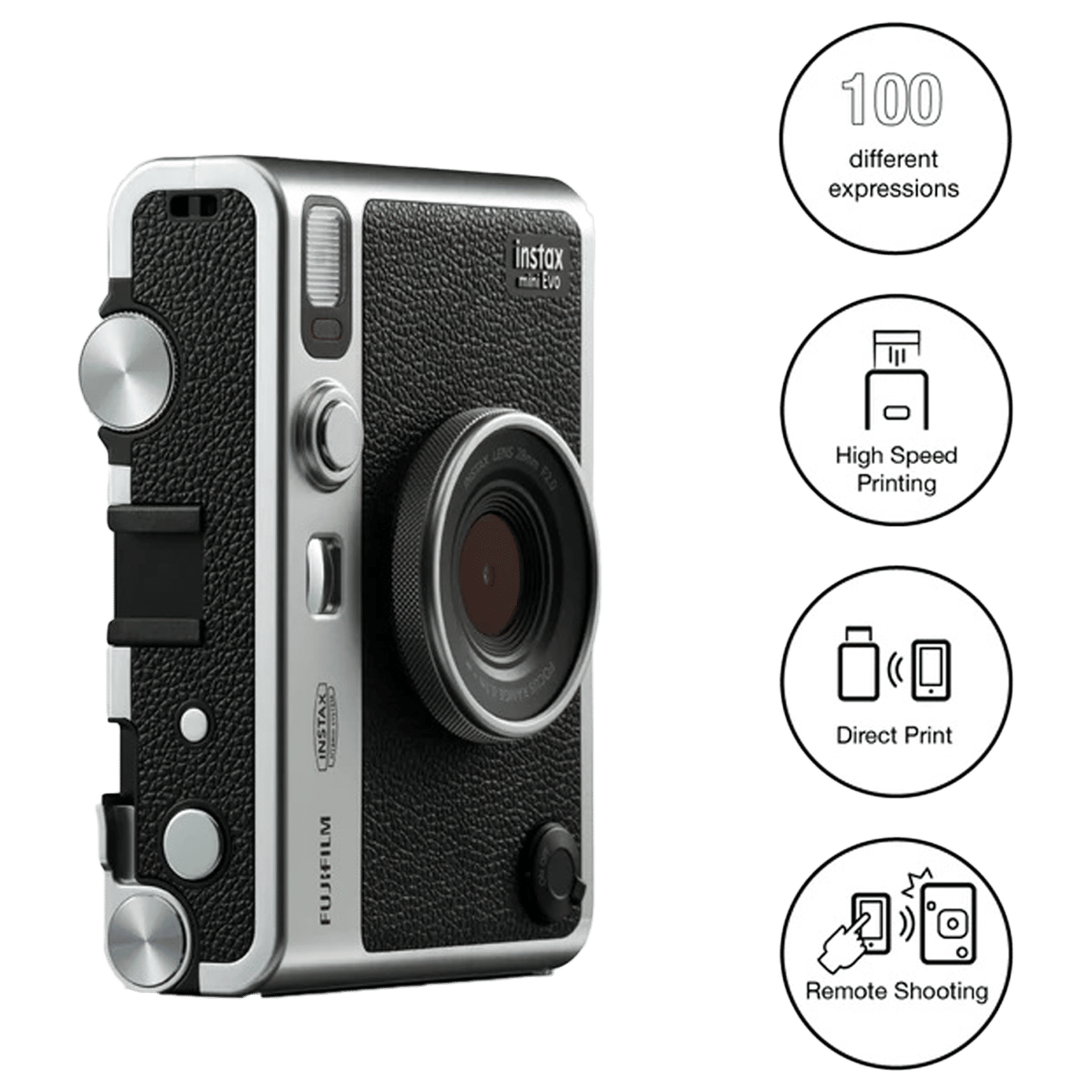 FUJIFILM Instax Mini EVO Premium Edition Instant Camera with 20 Instant Films (Black)_7