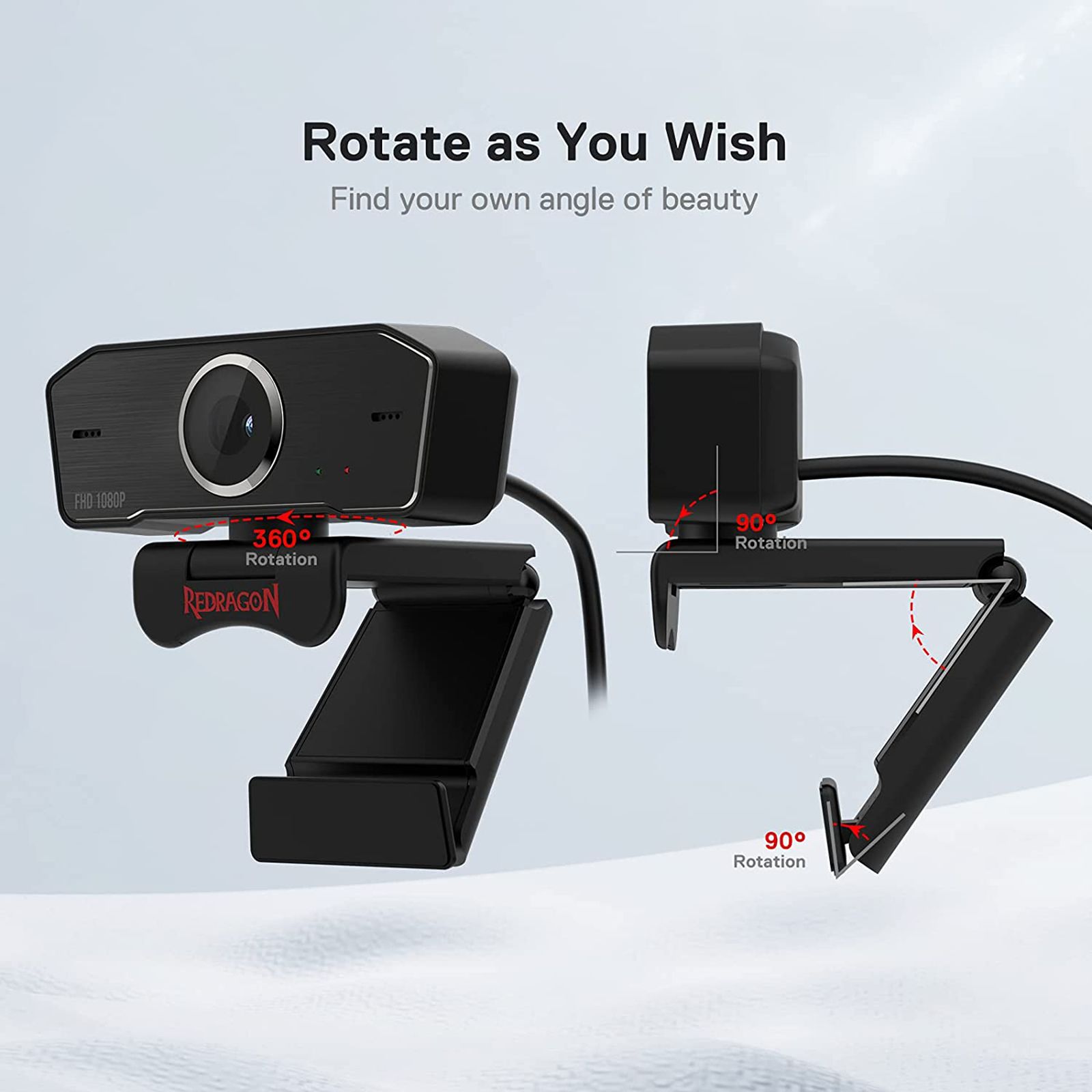 REDRAGON HITMAN 1080P Web Cam (Built-In Dual Microphone, GW800, Black) REDRAGON HITMAN 1080P Web Cam (Built-In Dual Microphone, GW800, Black)_10