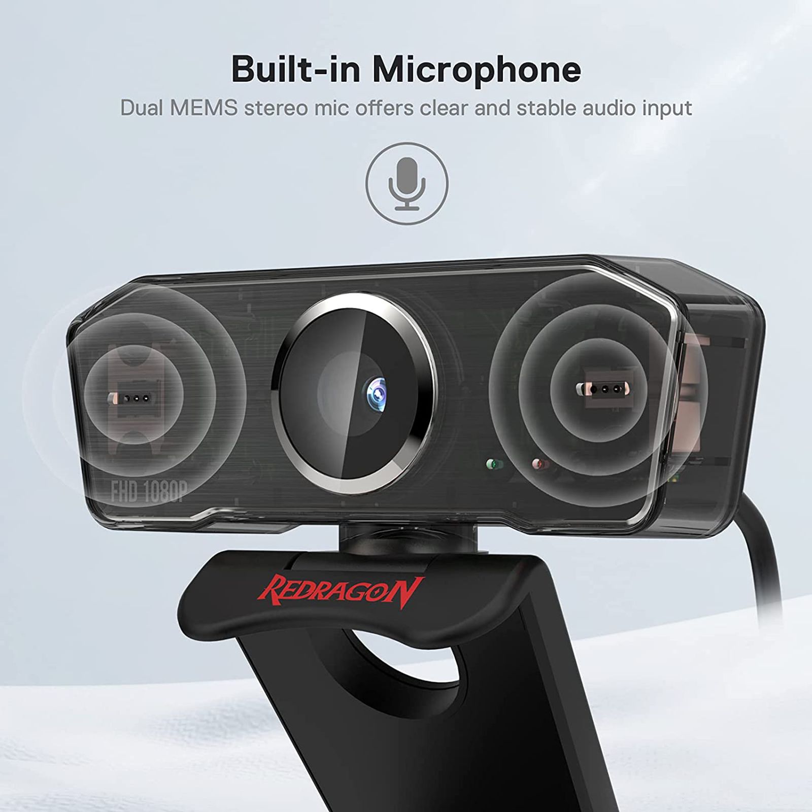 REDRAGON HITMAN 1080P Web Cam (Built-In Dual Microphone, GW800, Black) REDRAGON HITMAN 1080P Web Cam (Built-In Dual Microphone, GW800, Black)_7