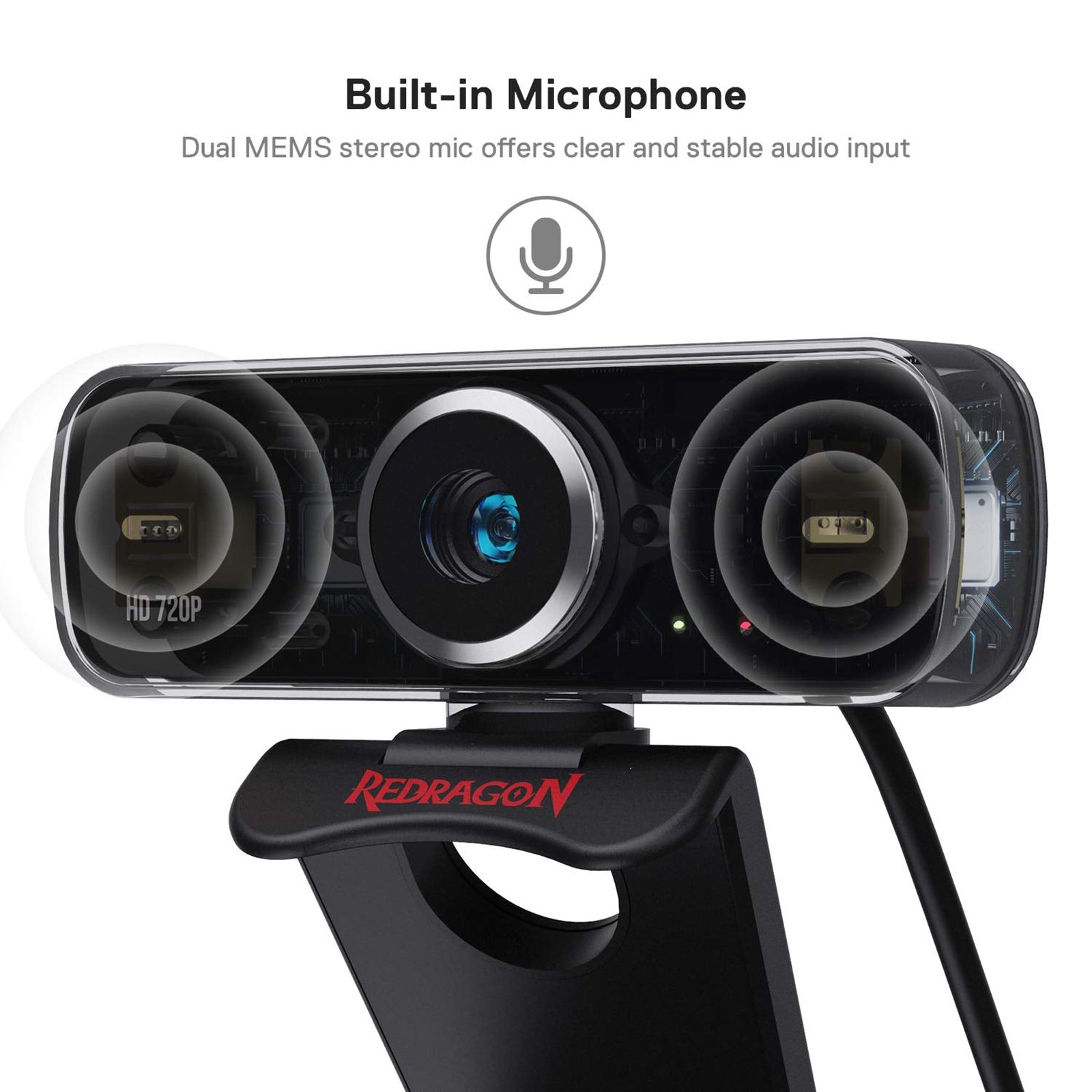 REDRAGON FOBOS 720P Web Cam (Built-In Dual Microphone, GW600, Black) REDRAGON FOBOS 720P Web Cam (Built-In Dual Microphone, GW600, Black)_10