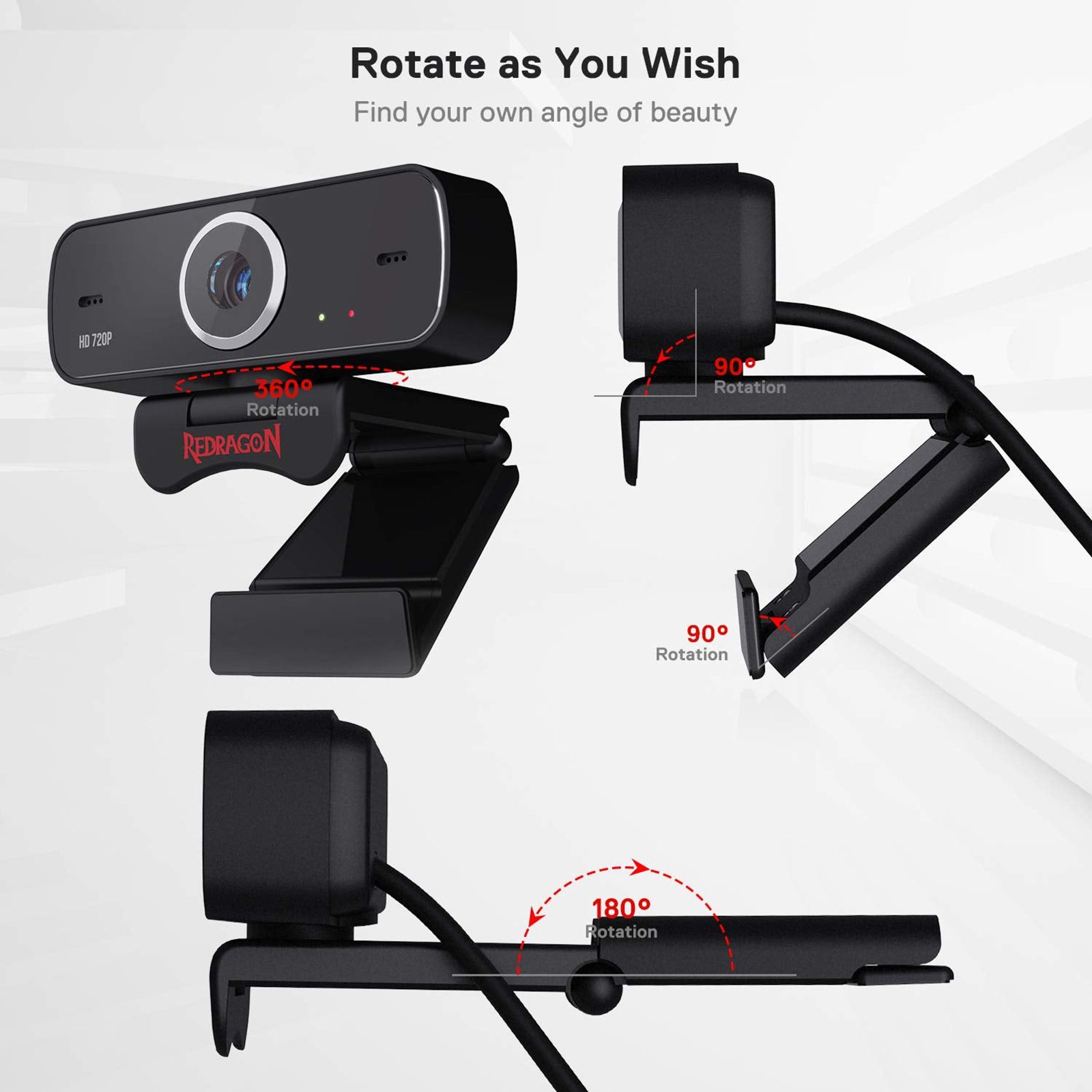 REDRAGON FOBOS 720P Web Cam (Built-In Dual Microphone, GW600, Black) REDRAGON FOBOS 720P Web Cam (Built-In Dual Microphone, GW600, Black)_12