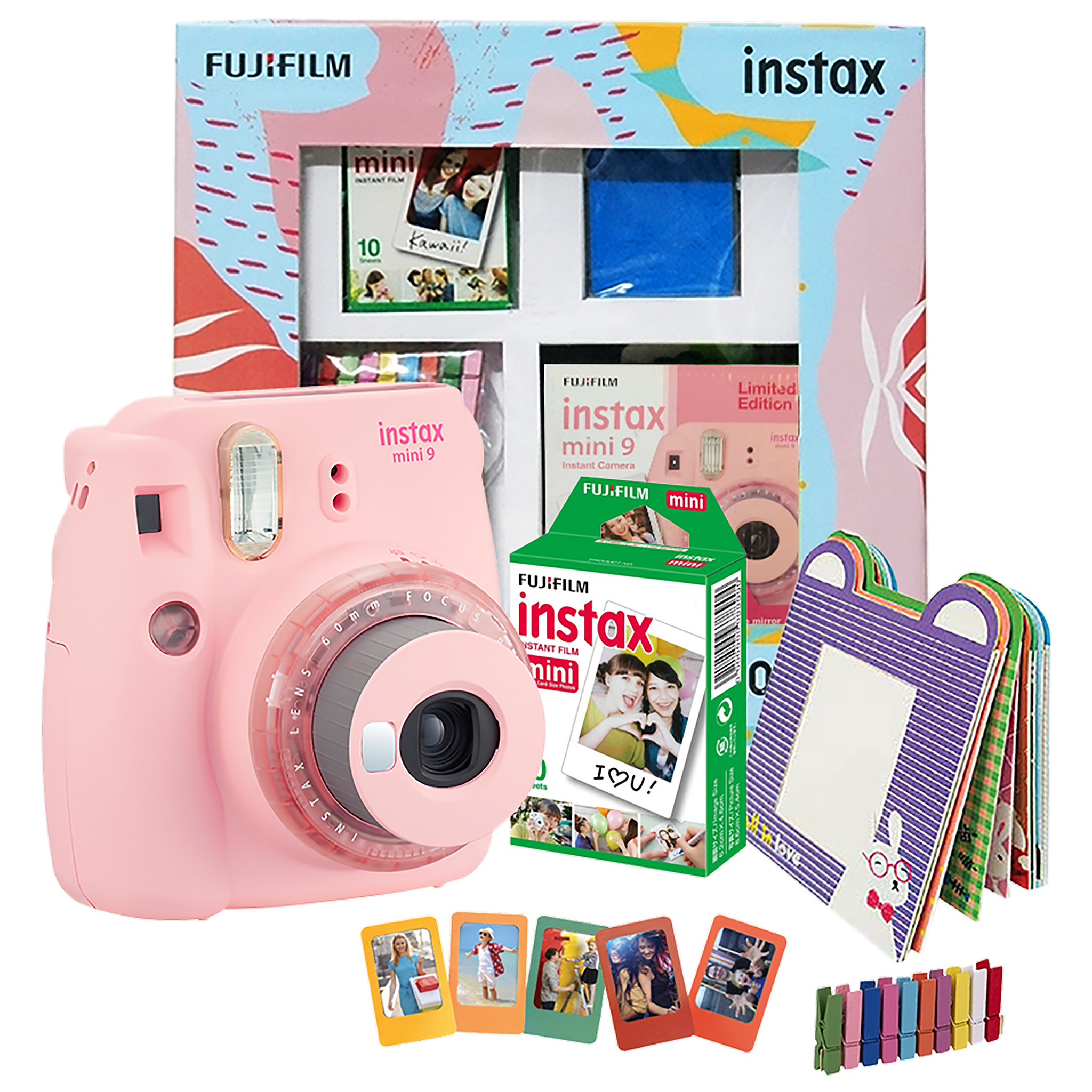 FUJIFILM Instax Mini 9 Delight Box Instant Camera with 10 Instant Films (Clear Pink) FUJIFILM Instax Mini 9 Delight Box Instant Camera with 10 Instant Films (Clear Pink)_6