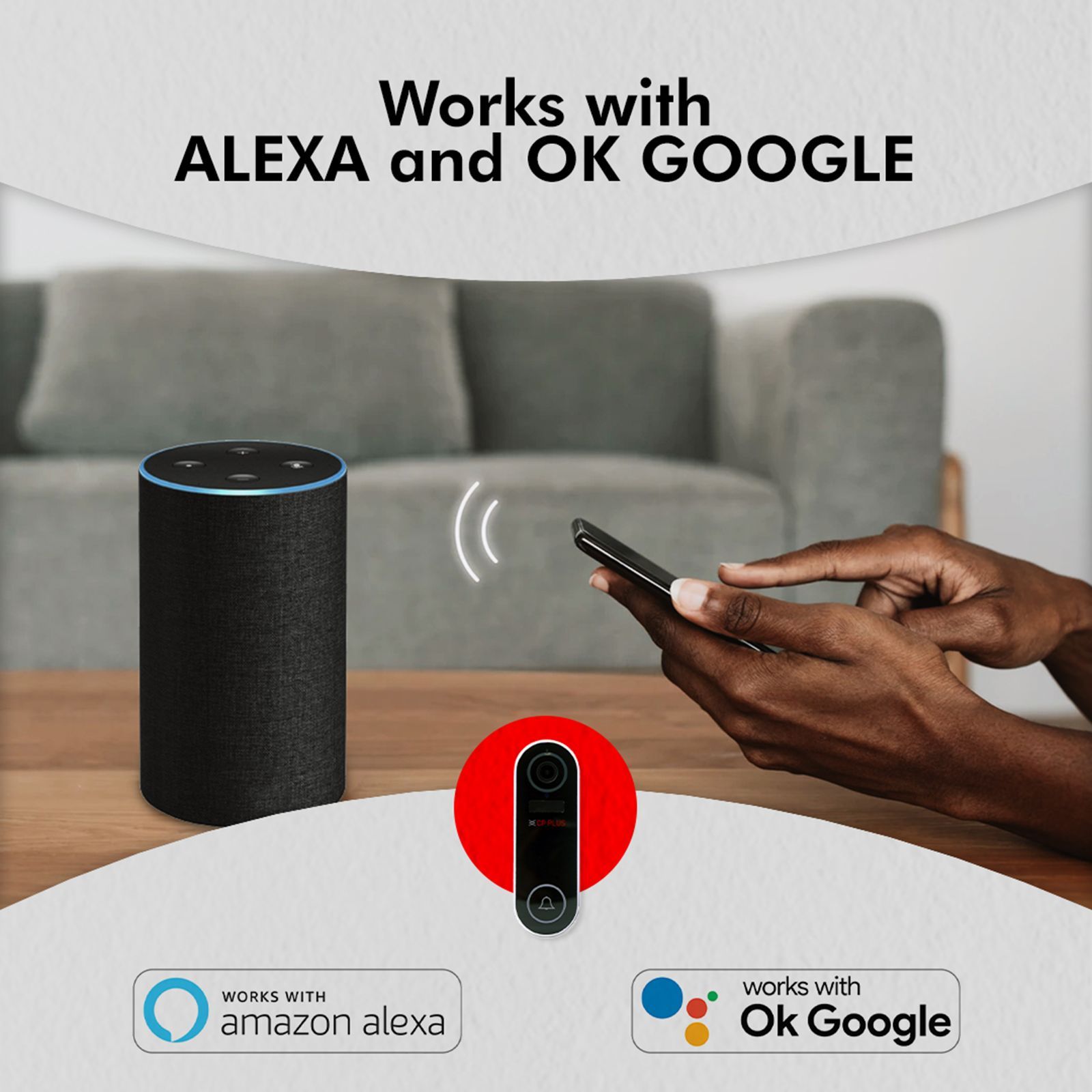 CP PLUS Video Door Bell (Google Assistant, CP-L23, Black) CP PLUS Video Door Bell (Google Assistant, CP-L23, Black)_4