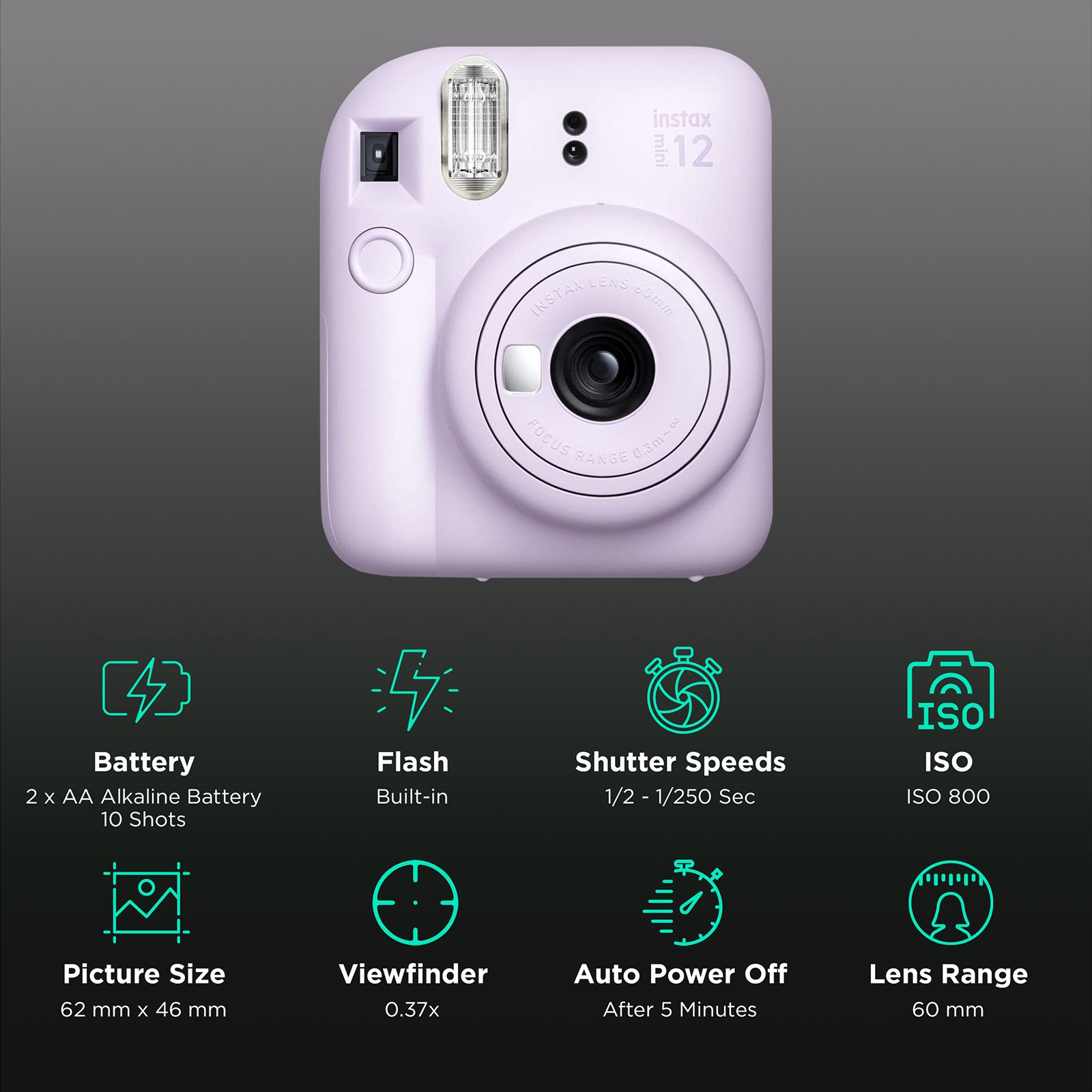 FUJIFILM Instax Mini 12 Instant Camera (Lilac Purple)_2