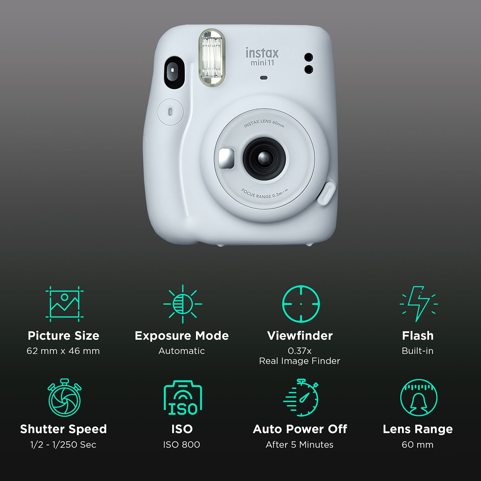 FUJIFILM Instax Mini 11 Instant Camera (Ice White) FUJIFILM Instax Mini 11 Instant Camera (Ice White)_2