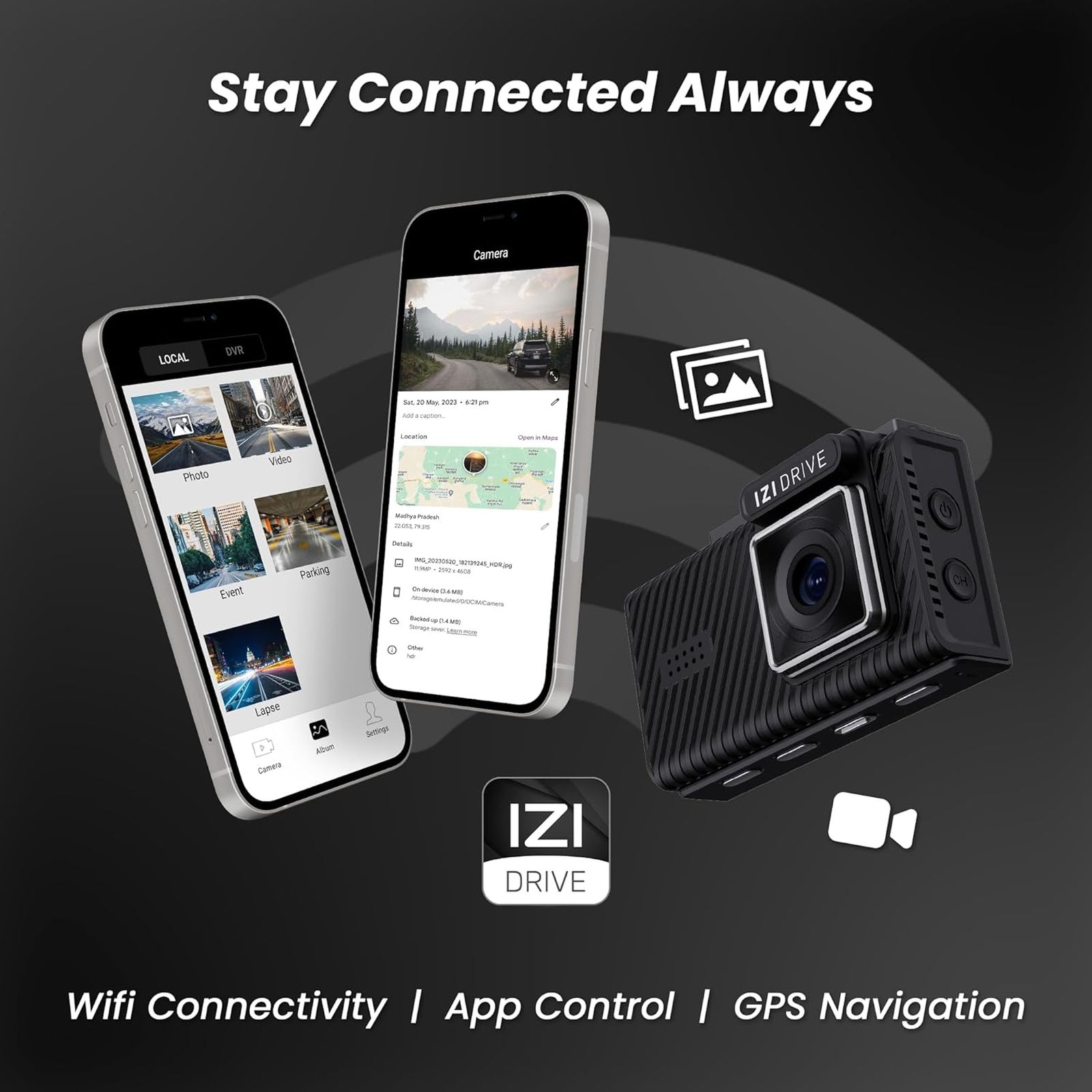 IZI Drive Plus 4K and 5MP 30 FPS Action Camera with ADAS Enabled (Black) IZI Drive Plus 4K and 5MP 30 FPS Action Camera with ADAS Enabled (Black)_15